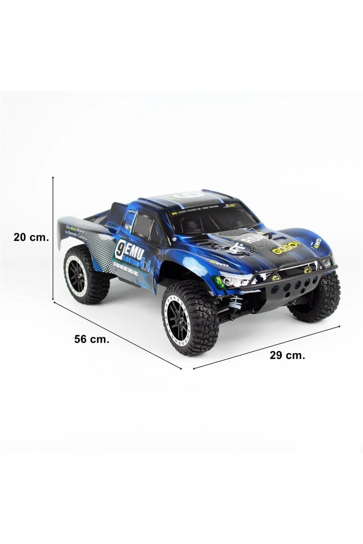 خودروی کنترل از راه دور مقیاس 1022 1 10 4WD OFF ROAD COURSE 9EMU موتور دوتایی با برس هودهای آبی حالت RC REMO