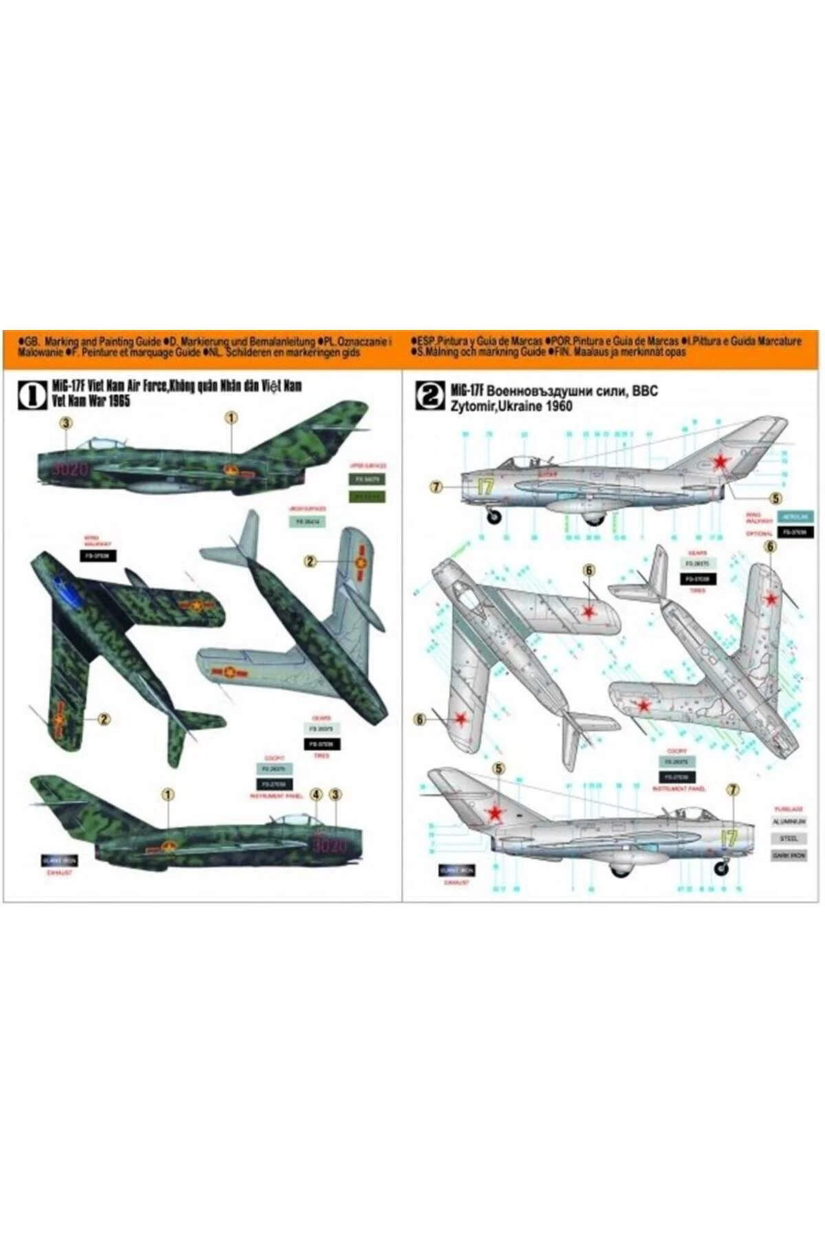 ماکت F002 1 48 MIG 17F KIT مدل پلاستیک Mistercraft