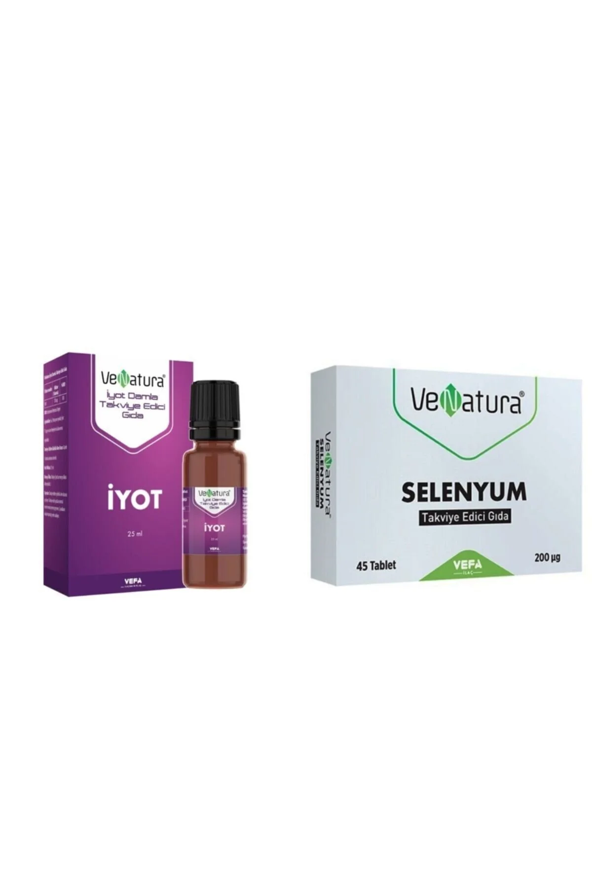 مکمل غذایی سلنیوم 45 عددی و قطره ید 25 میلی لیتر بسته ویژه واناتورا Venatura