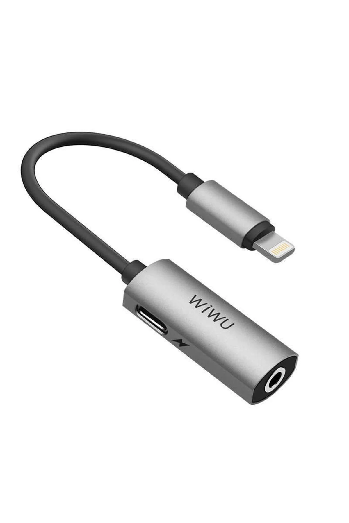 مبدل کابل صدا LT01 LIGHTNING 3.5 میلی متری هدفون AUX و شارژ 2A آداپتور صوتی آلیاژ فلزی WIWU