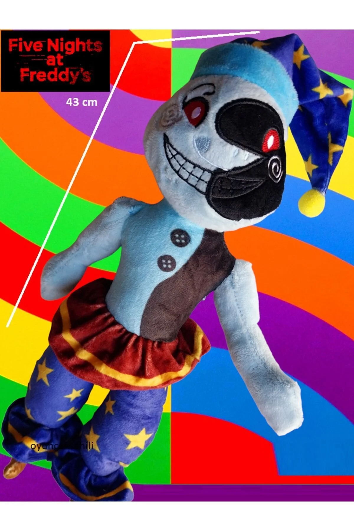 اسباب بازی های پشمی FIVE NIGHTS AT FREDDYS 43CM کلاه دلقک ترسناک شخصیت مخمل دار FNAF OYUNCAKSAHİLİ