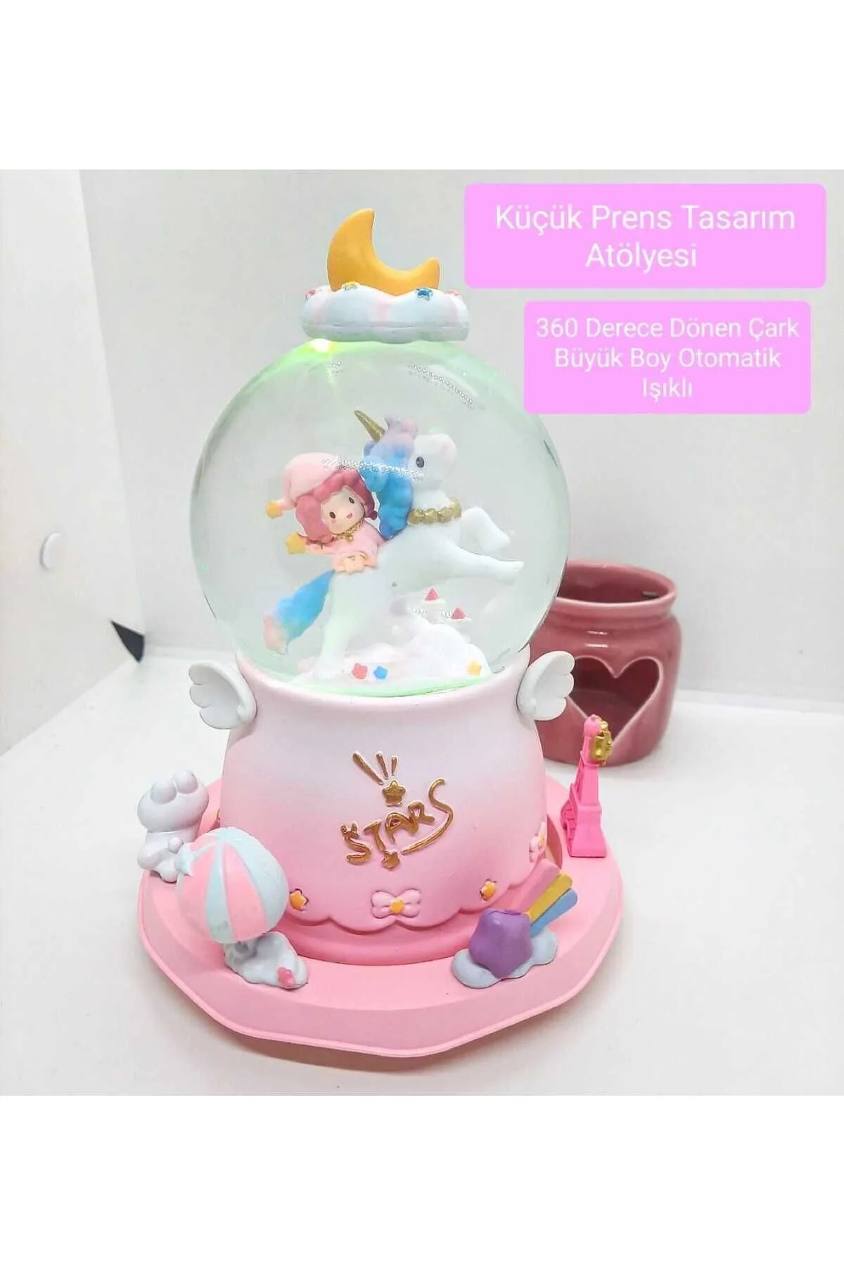 گوی برفی SNOW GLOBE MUSIC BOX چرخ اتوماتیک چرخشی 360 درجه سوغات روز ویژه تکشاخ از ترکیه Genel Markalar