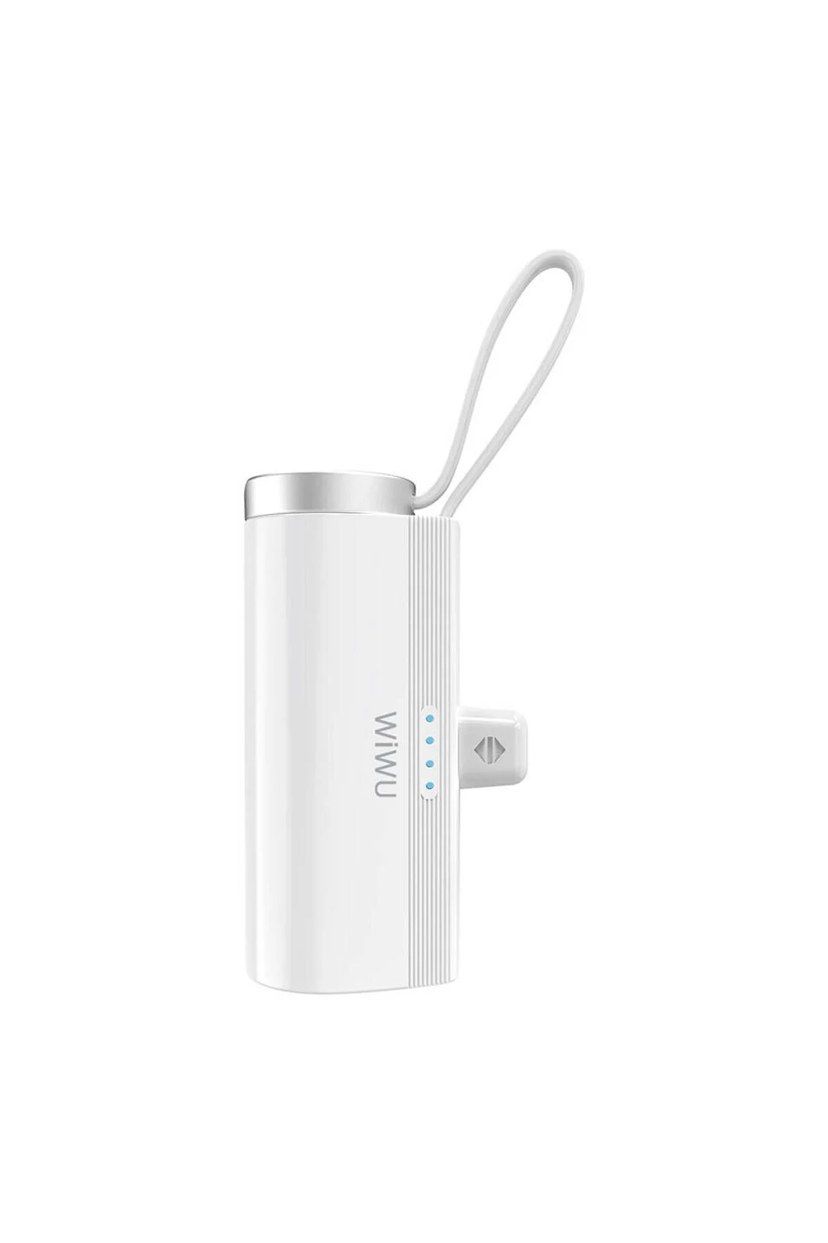 پاوربانک MINI POWERBANK TYPE C PD WIWU WI CAPSULE SERIES 2IN1 PORTABLE WITH STAND AND HANGER 5000MAH سفید WIWU