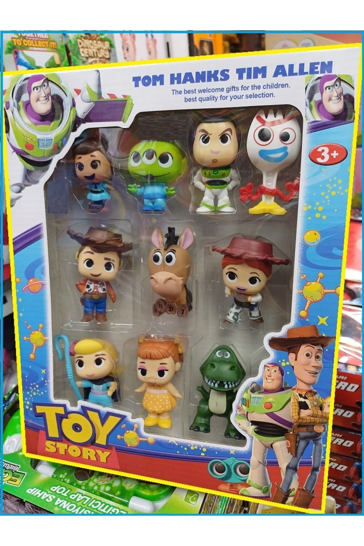 اسباب بازی های فیگور دیگر BUZZ LIGHTYEAR 9 PIECE TOY STORY TOYSTORY WOODY BULSEYE JESSIE FORKY BO BEEP LIEN OYUNCAKSAHİLİ