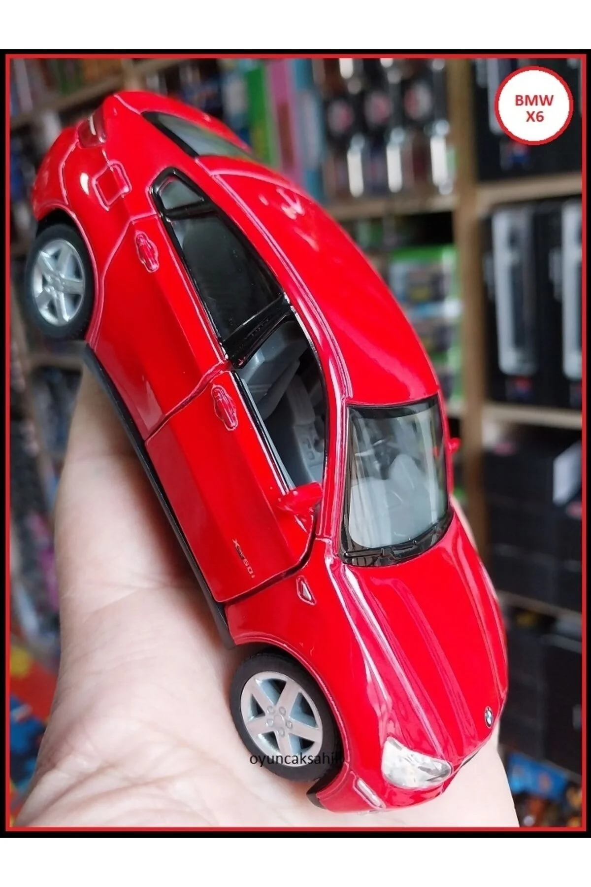 ماشین اسباب بازی BMW X6 JIP DIECAST METAL دارای مجوز اصلی مدل 1.36 درب اتومبیل باز چک قرمز OYUNCAKSAHİLİ