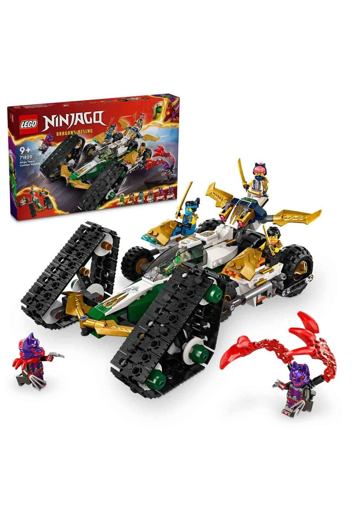 لگو و اسباب بازی های ساخت محور NINJAG THAT NINJA TEAM COMBO VEHICLE 71820 – گلایدر مسابقه وسیله نقلیه برای سنین 9 سال به بالا از ترکیه LEGO