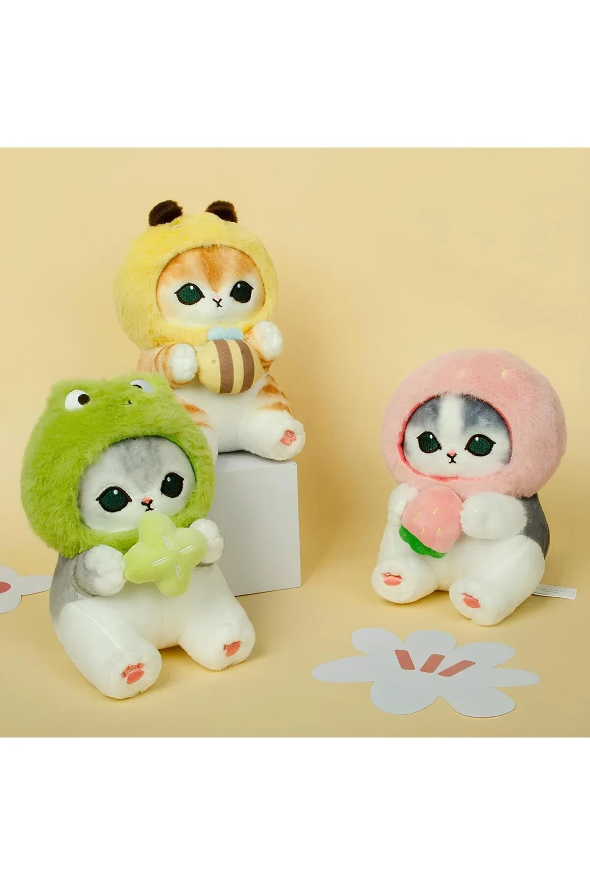 اسباب بازی های پشمی لباس گربه در قورباغه 35 سانتی متر موفوسند بچه مخمل خواب دار SANRIO KAWAII سلام NB market