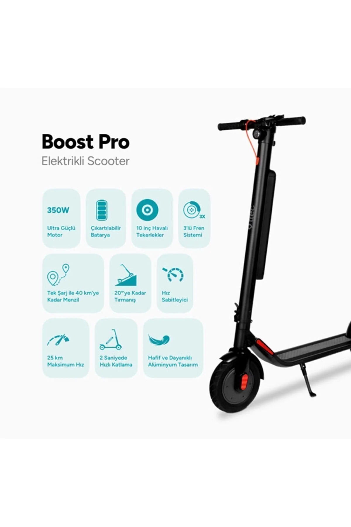 اسکوتر برقی 2ES002 تاشو PRO BLACK Ttec