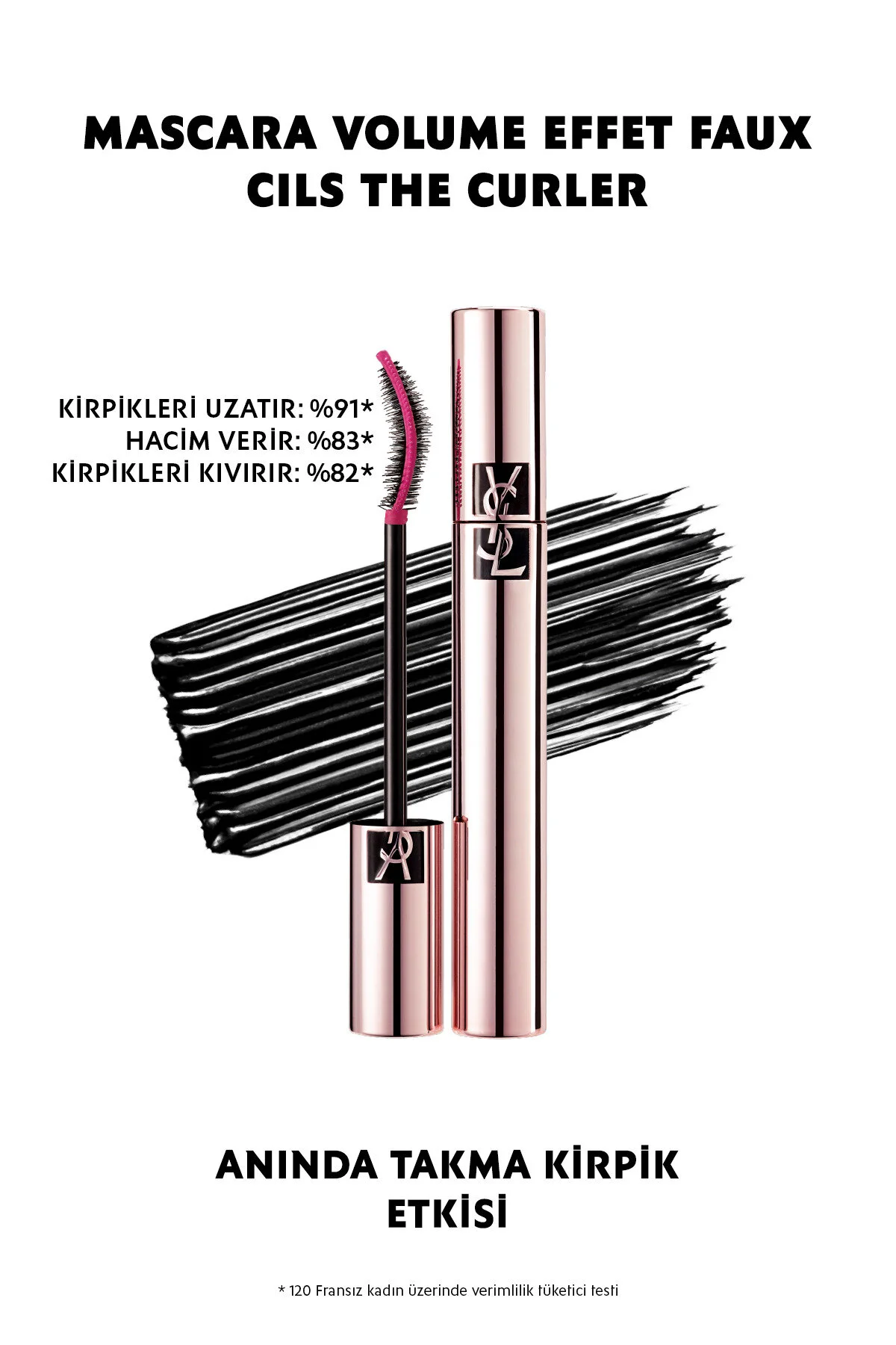 ریمل VOLUME EFFET FAUX CILS THE CURLER HYBRID BRUDH 1 سرکش سیاه 3614272039209 ایو سن لوران Yves Saint Laurent