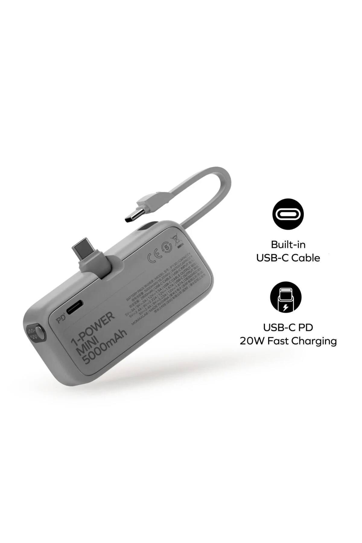 شارژر بی سیم قدرت مینی 5000MAH 3 در 1 USB C نارنجی Momax