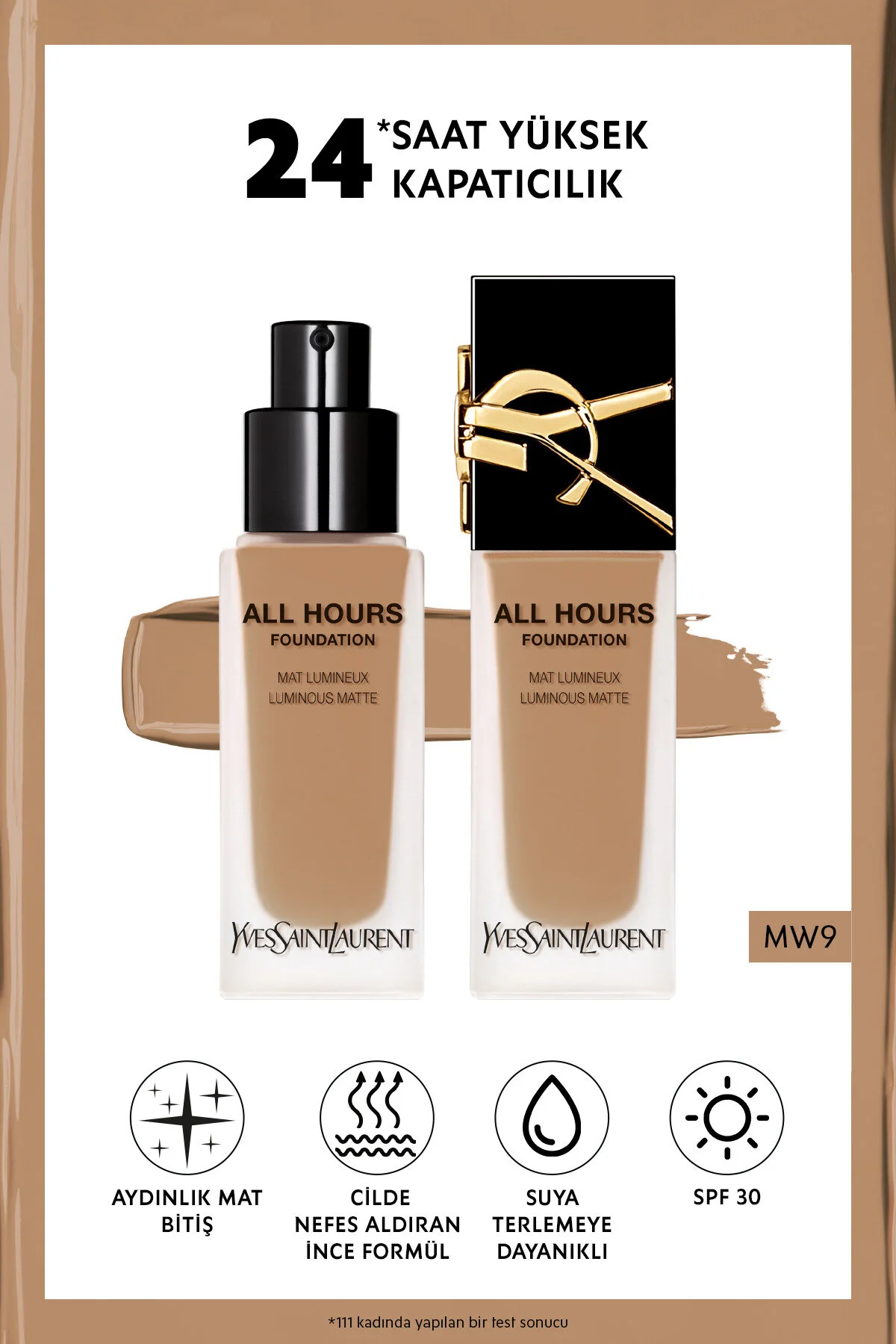 کرم پودر تمام ساعات روز بنیاد مات درخشان MW9 3614273714556 ایو سن لوران Yves Saint Laurent