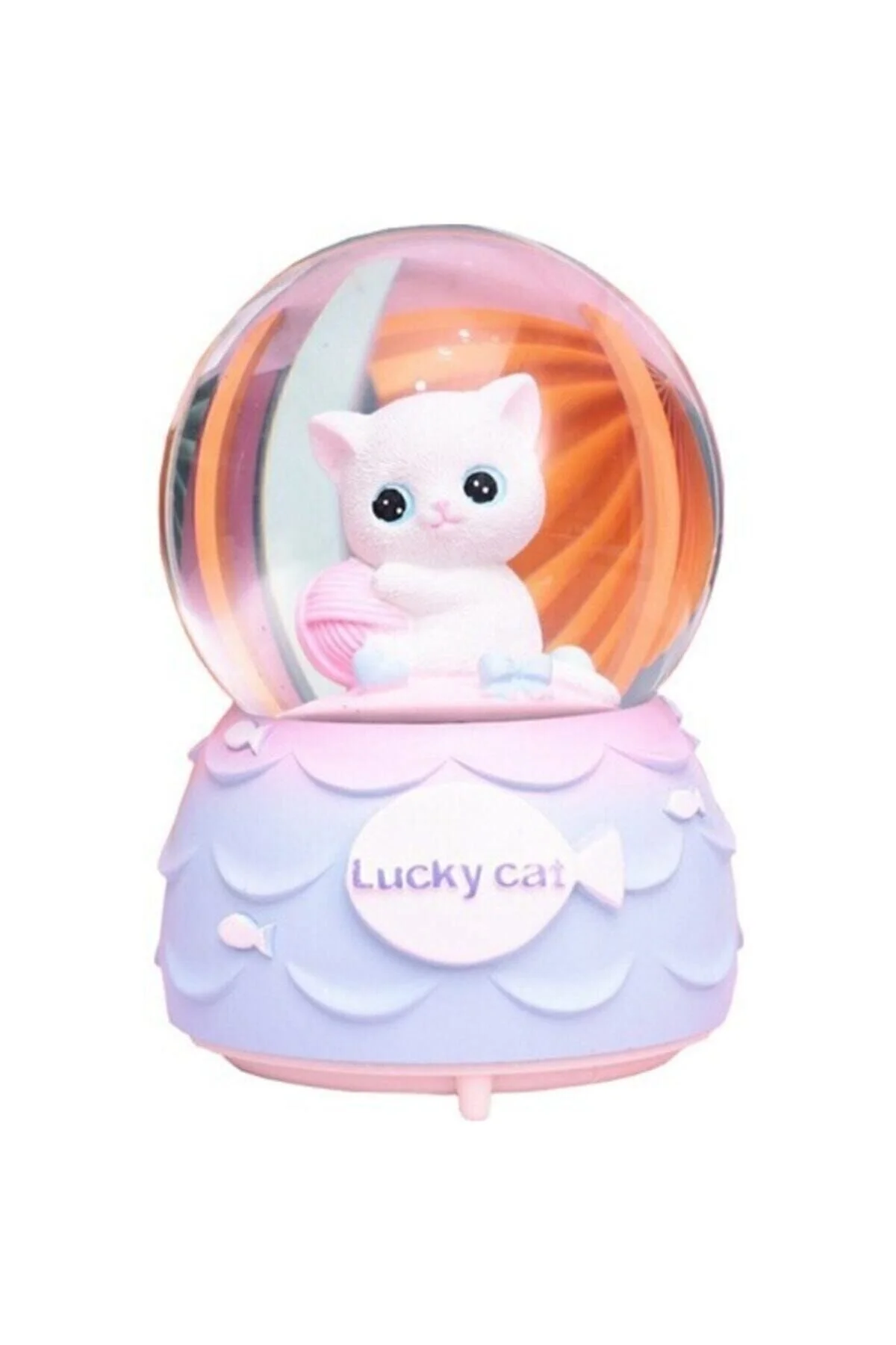 گوی برفی گربه ناز با سایز بزرگ SNOW GLOBE موزیکال روشن شده اسپری از ترکیه Genel Markalar