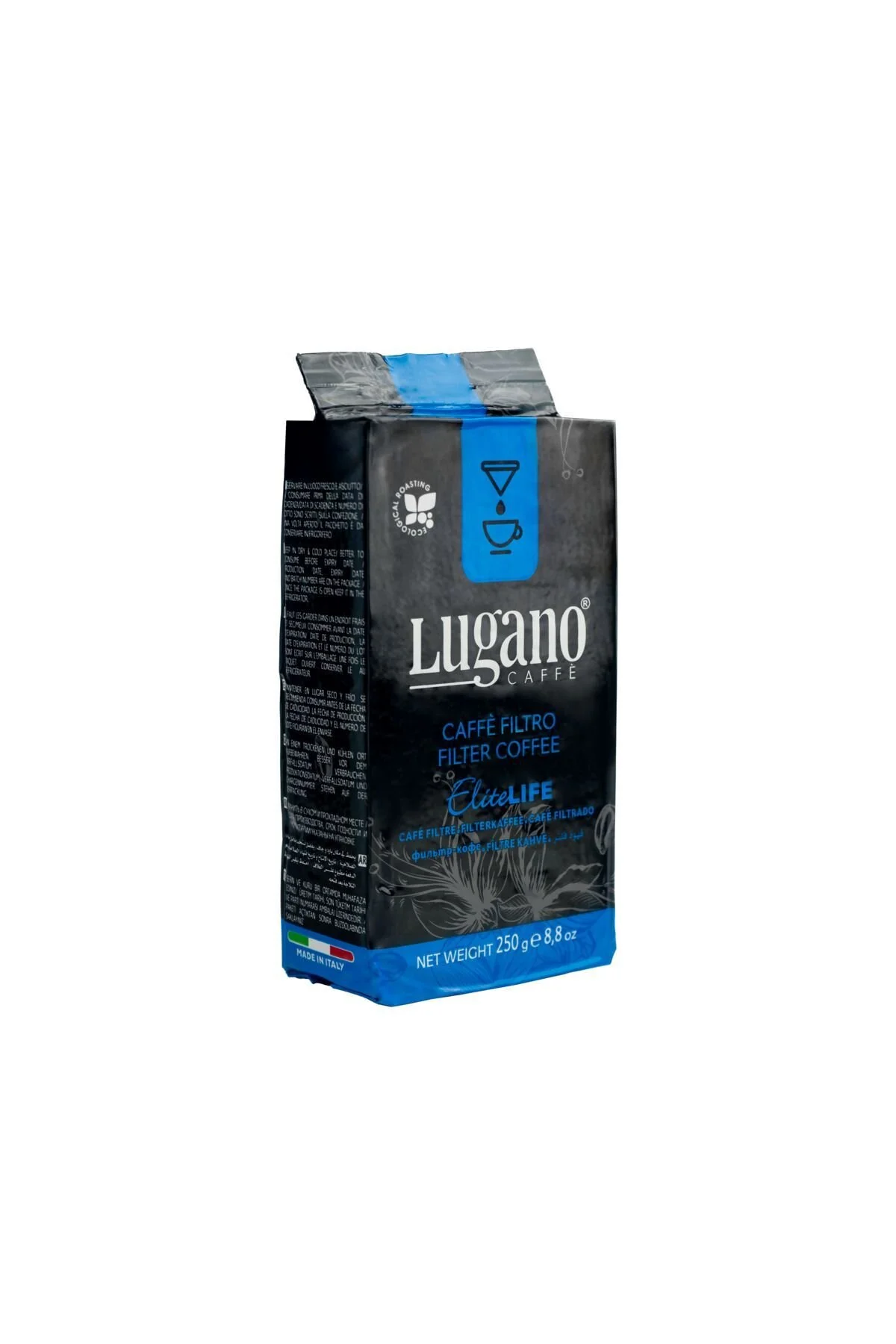قهوه فیلتر و دانه کامل FILTER LIFE ELITE 250 گرم Lugano Caffe