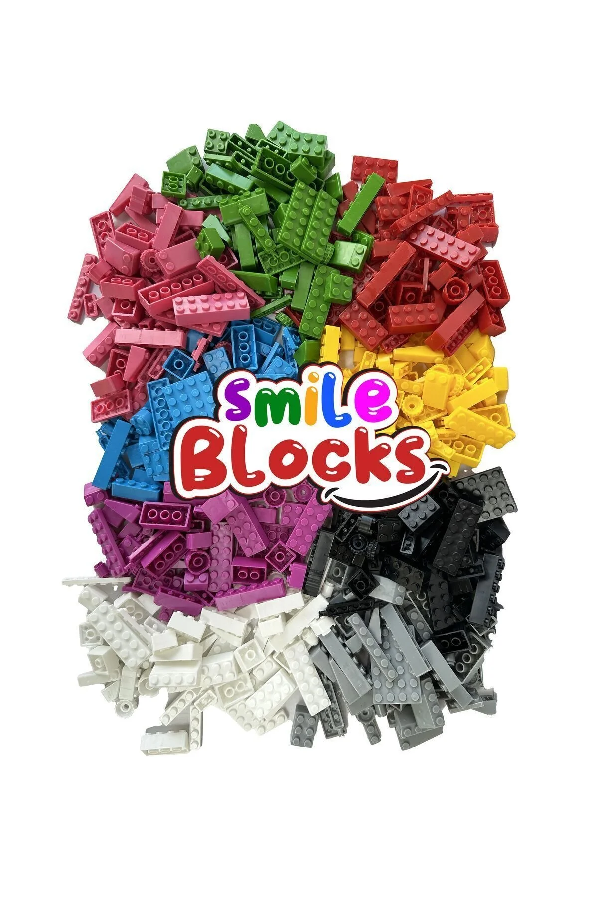 لگو و اسباب بازی های ساخت محور SMILE BLOCKS 540 عددی جعبه پلاستیکی میکرو بلوک با پایه سبز رنگ از ترکیه p parti oyunevi