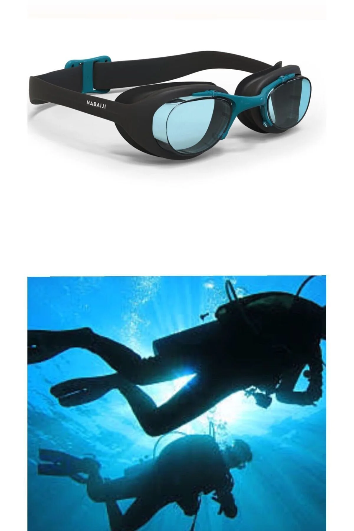 عینک شنا بزرگسالان با هدیه استخوان Decathlon