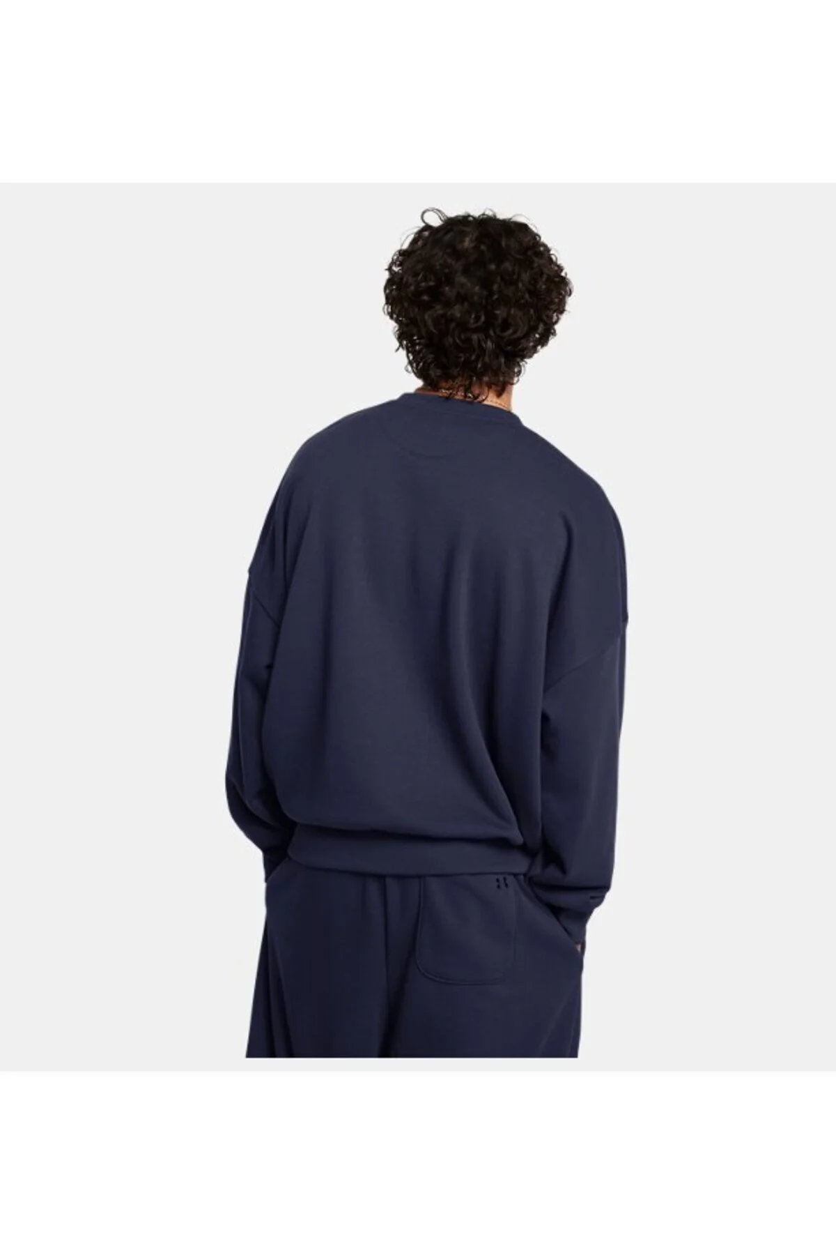 سویشرت ورزشی آبی مردانه آیکون UA در وزن سنگین تری با اندازه ی پیراهن یقه دوچرخه بزرگ 410 Under Armour