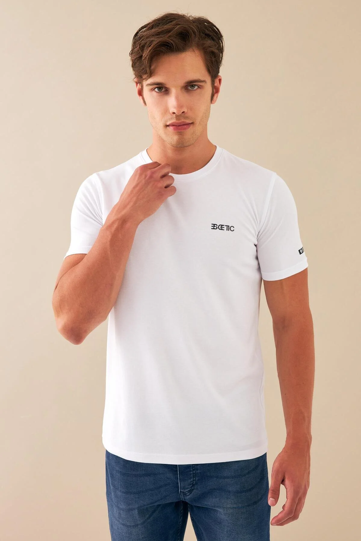 تی شرت ورزشی مردانه پیراهن پنبه ای MERCERIZED پارچه SLIMFIT TRESHT T0095 Escetic