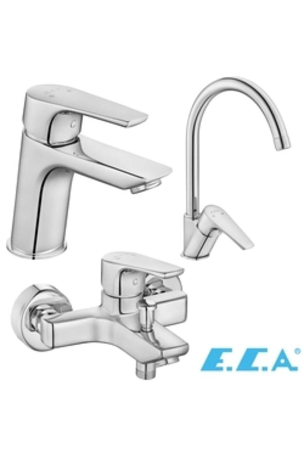 شیرآلات حمام سینک NIOBE + میکسر و مجموعه لوله قو Eca