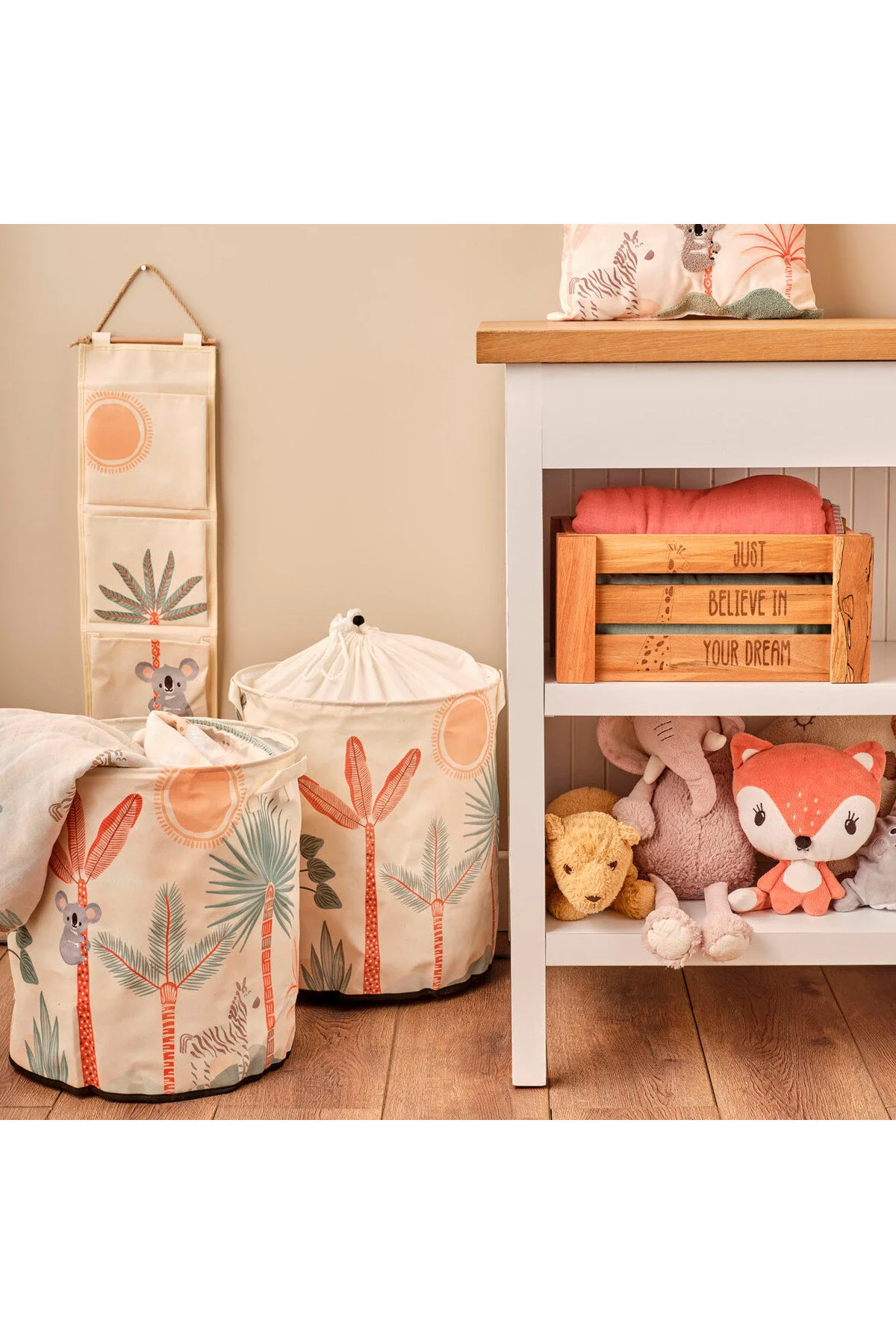 سبد آبی مخلوط اسباب بازی Safari 36X40 سانتی متر Bella Maison
