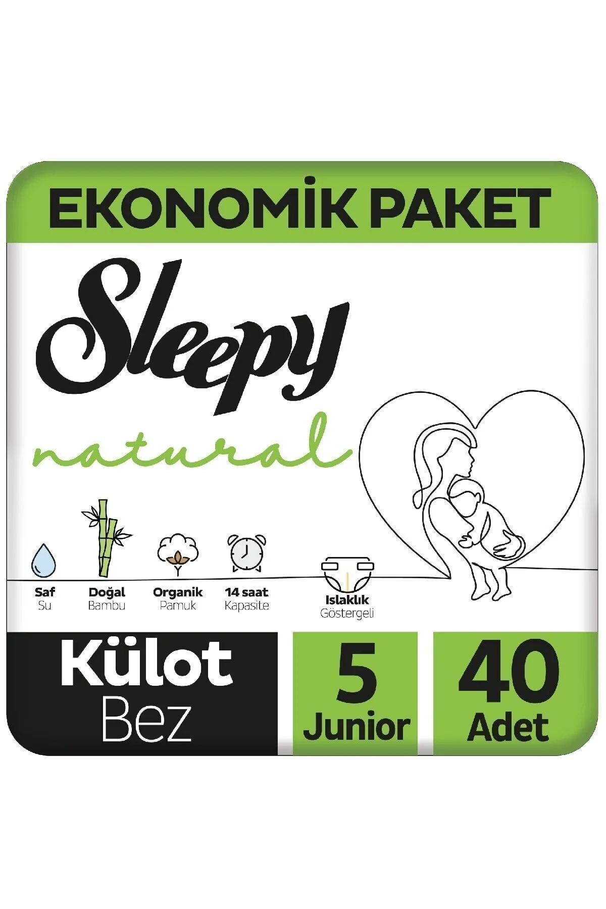 پوشک بچه 2 لیتری جامبو شورتی جونیور سایز 5 40 عددی 11 18 کیلوگرم اورجینال Sleepy