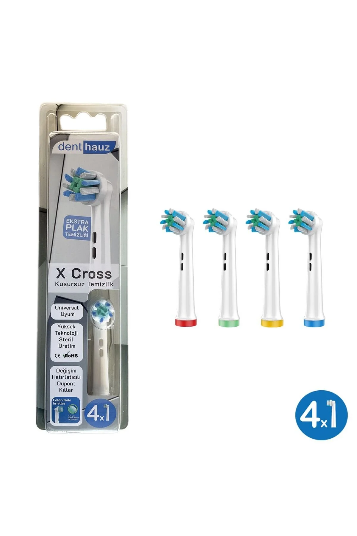 سری یدک مسواک X CROSS سر سازگار با ORAL B PERFECT CLEANING 4 جایگزین اورجینال Denthauz