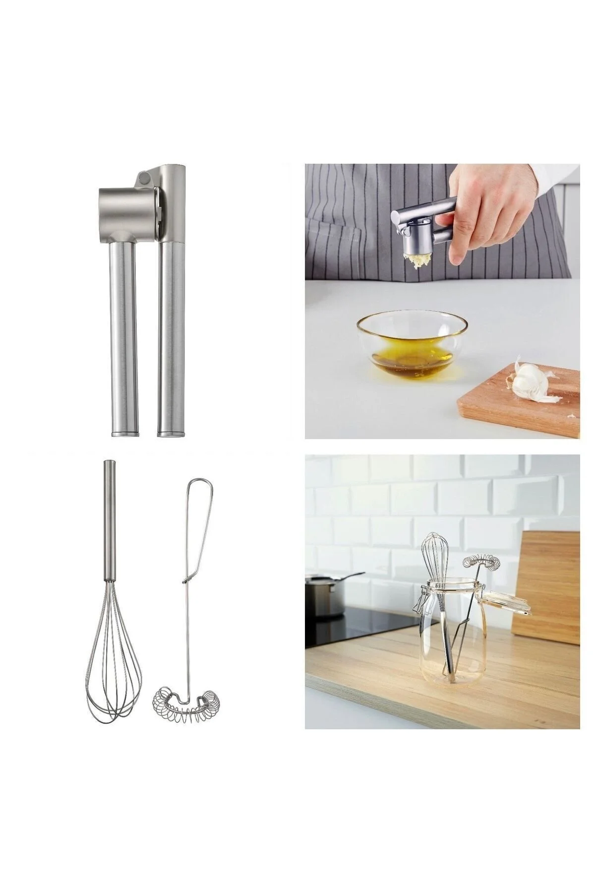 همزن دستی 2 قطعه BEATKER + CRUSHING SARLIC STEEL IKEA