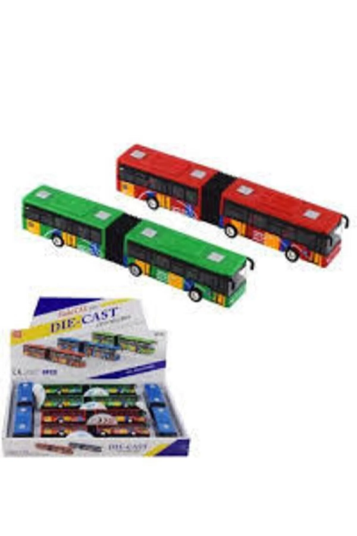 ماشین اسباب بازی اتوبوس فلزی مفصلی با قطره کشش Happy Toys