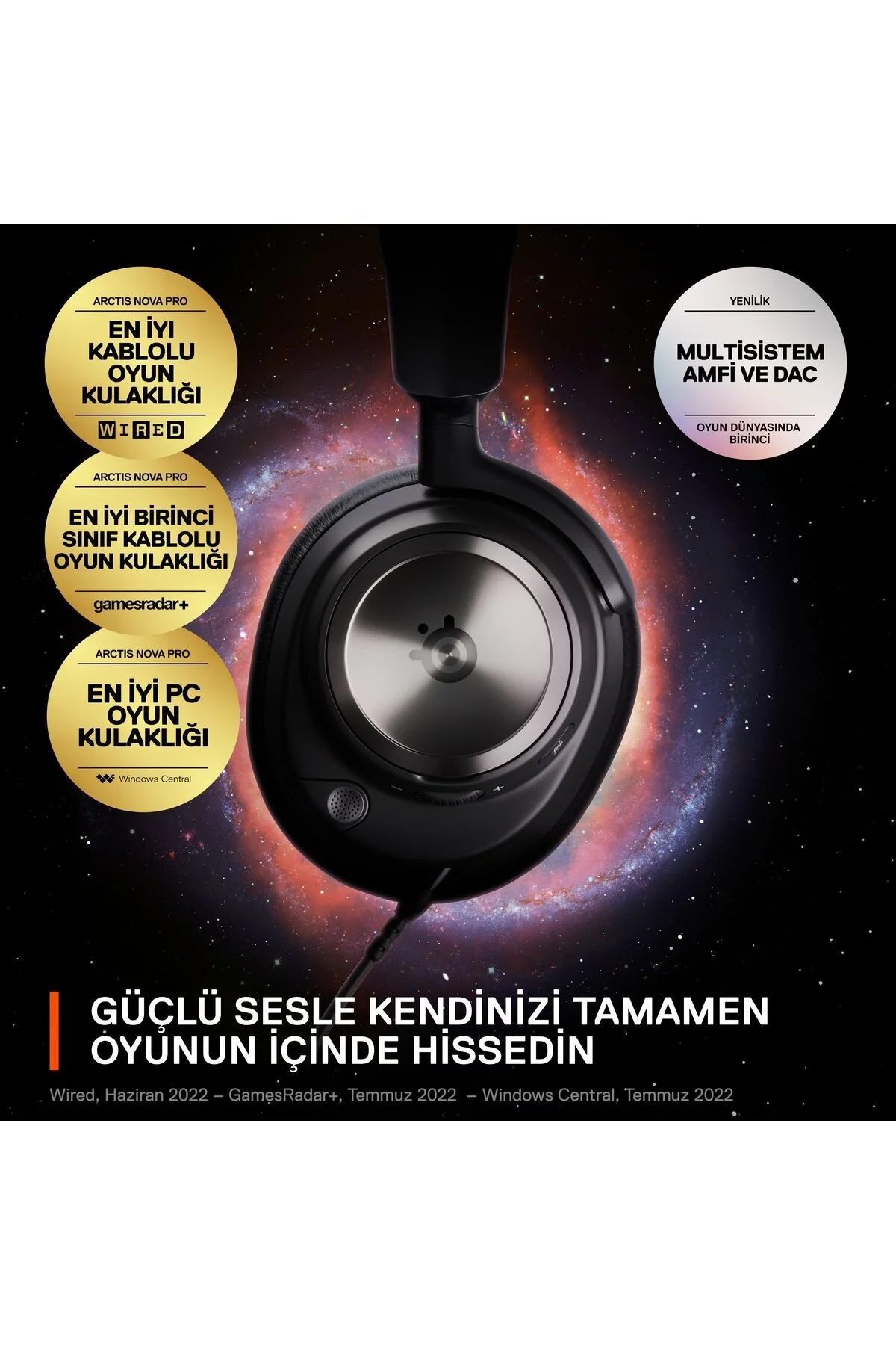 هدست مخصوص بازی ARCTIS NOVA PRO MULTI PLATFORM GAMING HI FI درایورهای صوتی GAMEDAC GEN2 PC PS5 PS4 SteelSeries