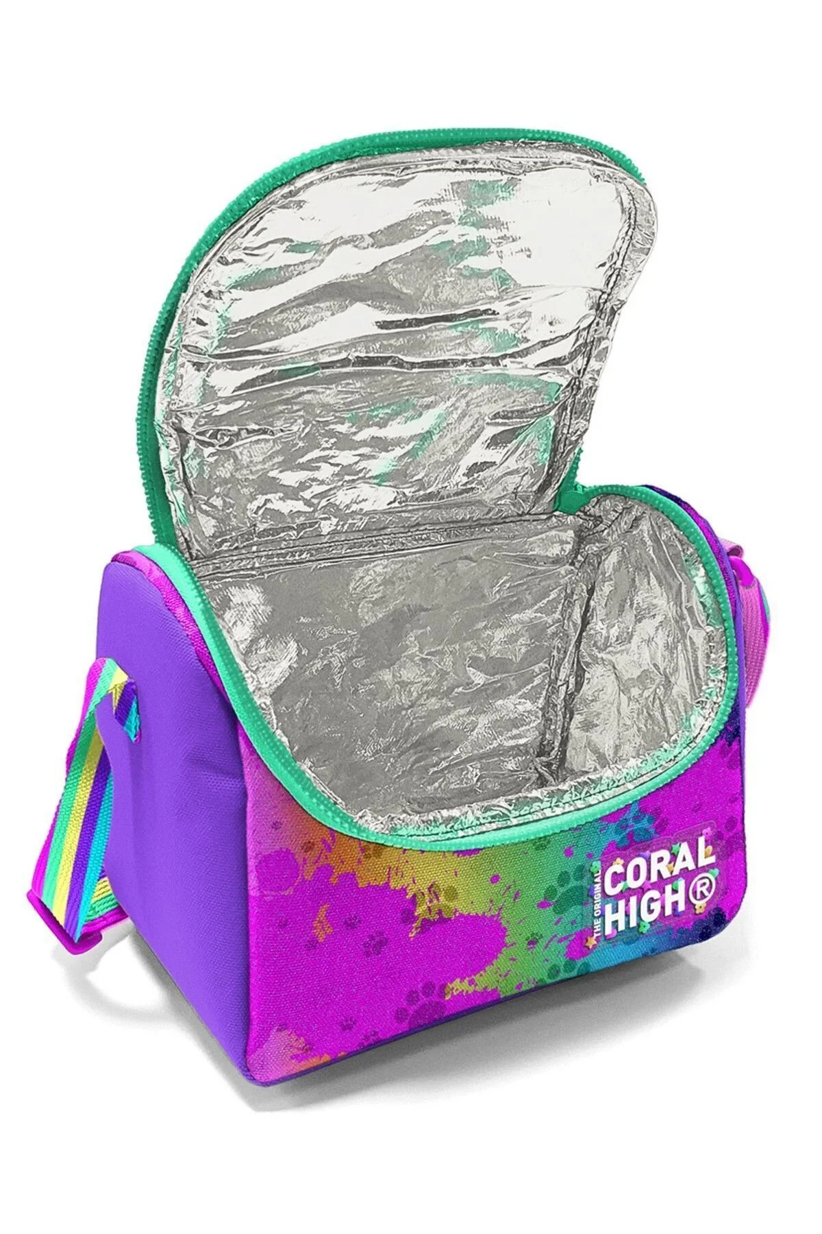 کیف مدرسه ست مداد و کمری دخترانه الگوی سگ صورتی بنفش دکوراسیون داخلی دبستان Coral High