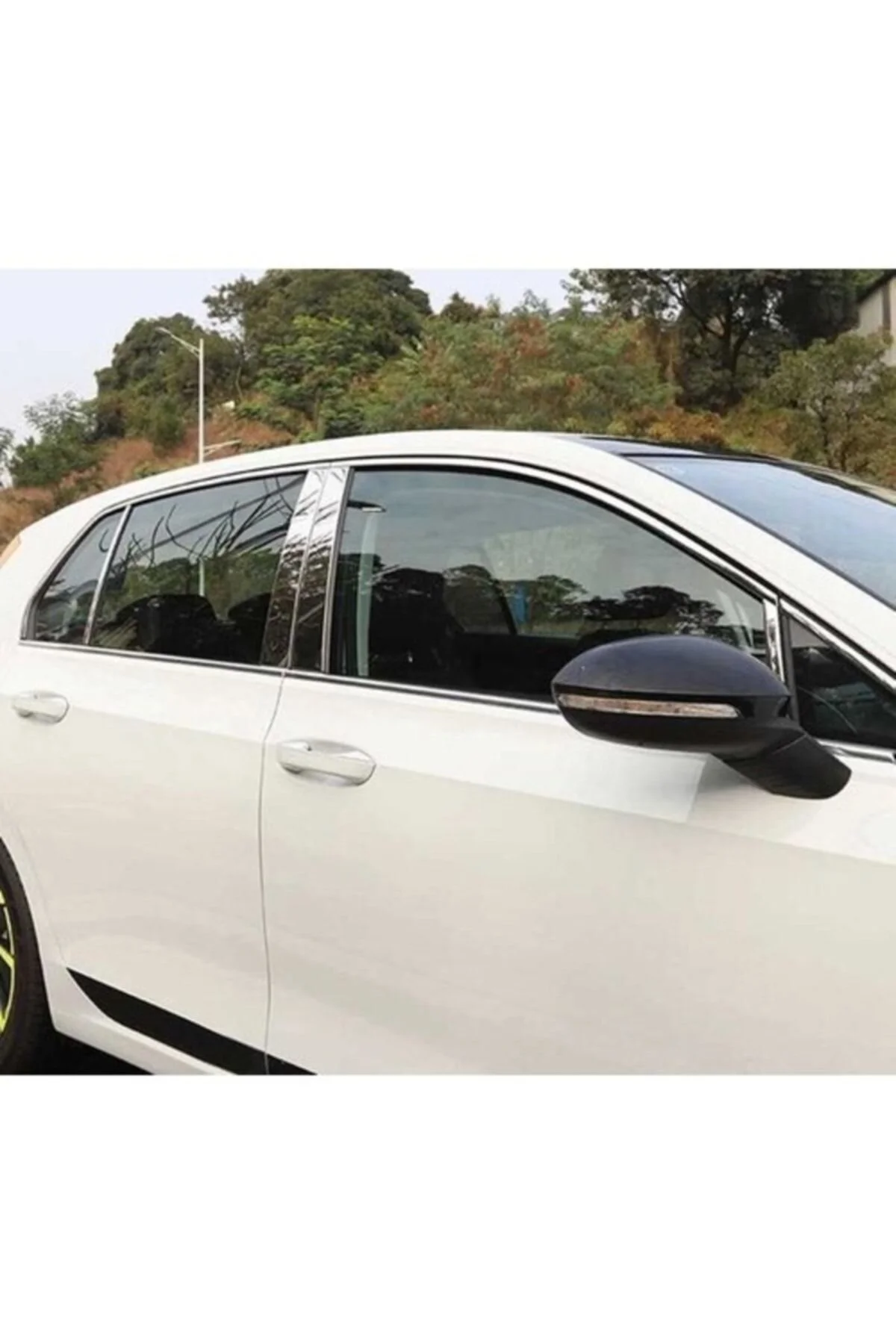 نوار محافظ خودرو VOLKSWAGEN GOLF 8 خط شیشه ای سازگار CHROME NICKELJA FULL SET STEEL STEELLESS BLUEO