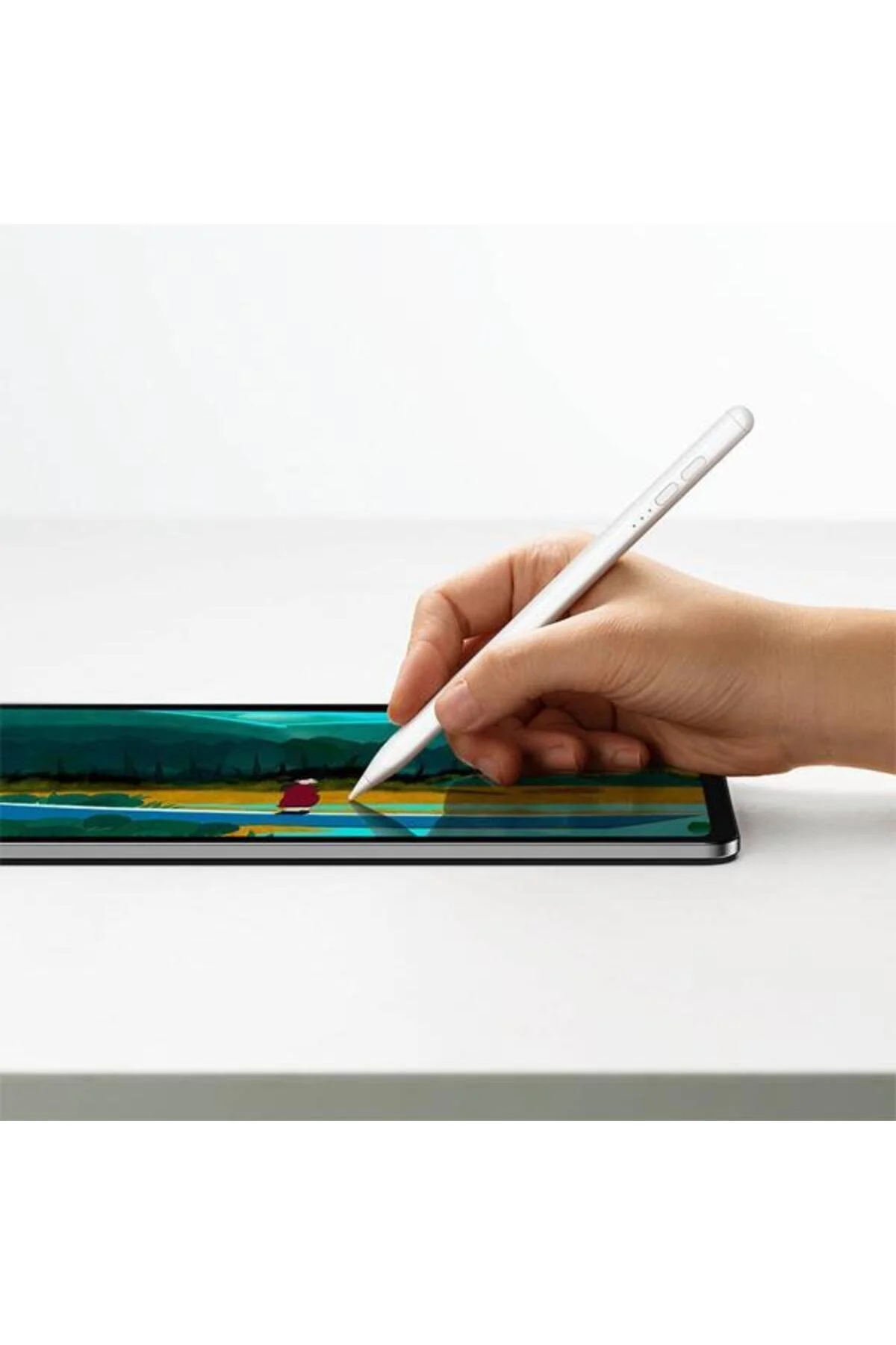 قلم تبلت 130MAH شارژ شده APPLE IPAD AIR 3 4 TOUCH TABLET PEN نسخه فعال نوک یدکی LED Baseus