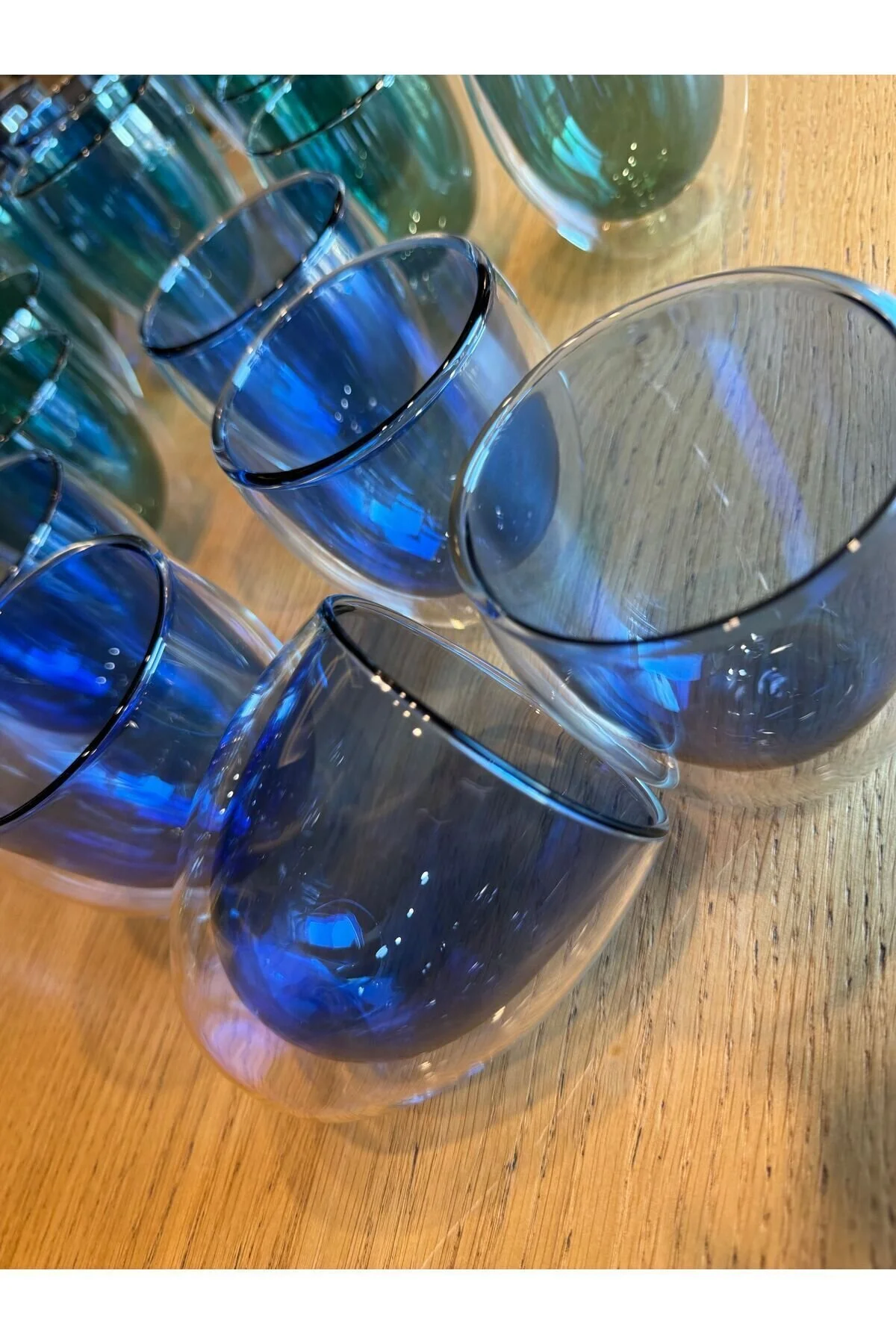 لیوان HOMEDECOR 6 DATUAL WALLED GLASS BLUE اندازه کوچک ester