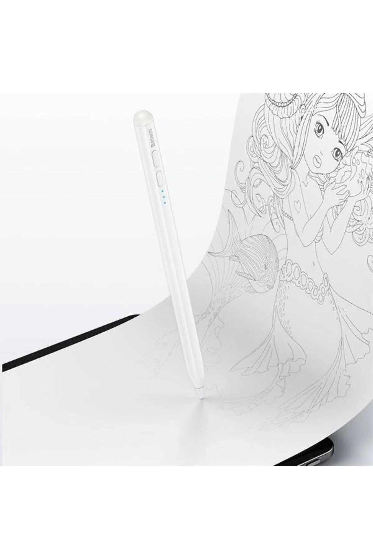 قلم تبلت 130MAH شارژ شده APPLE IPAD AIR 3 4 TOUCH TABLET PEN نسخه فعال نوک یدکی LED Baseus