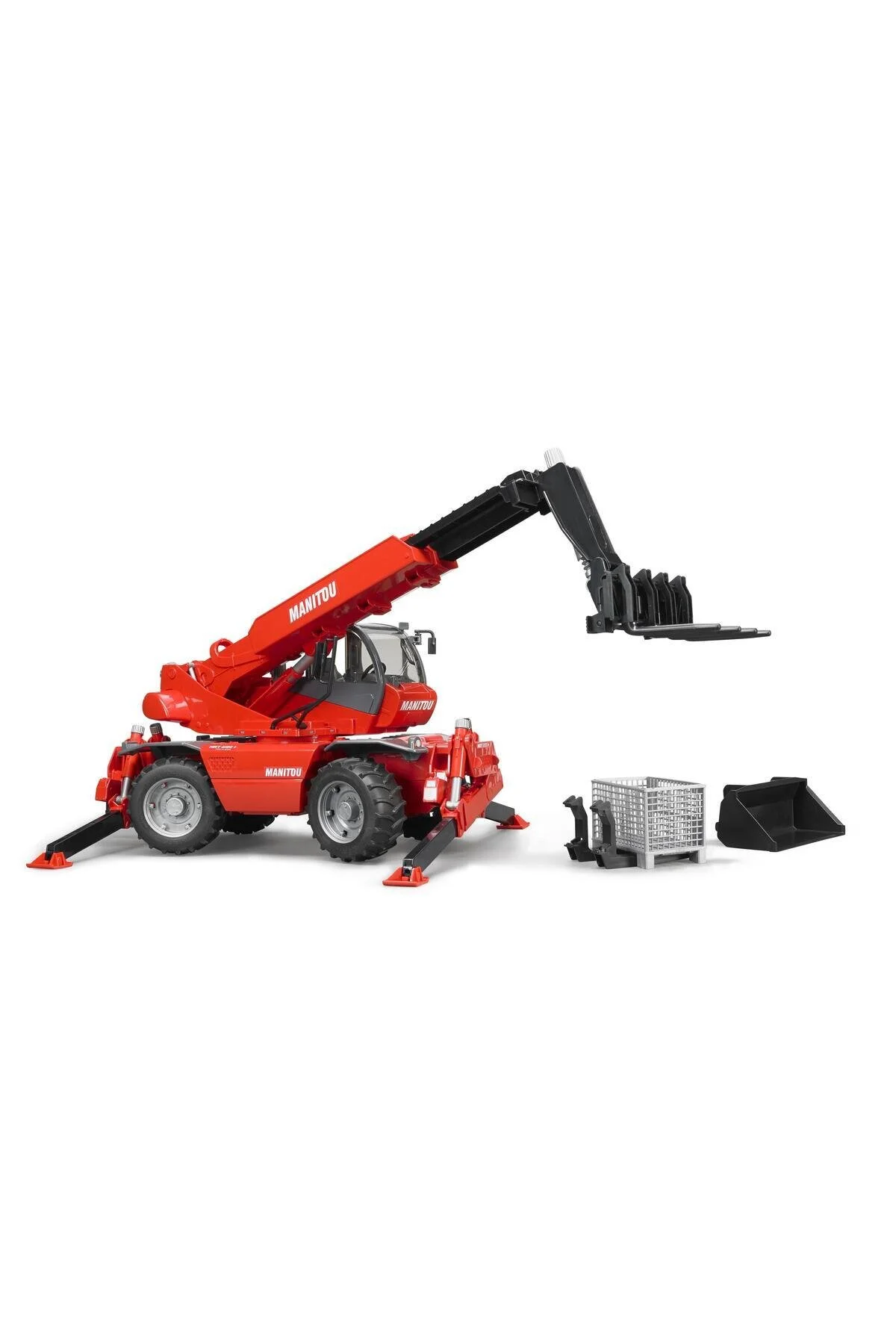 کامیون و ماشین آلات ساختمانی اسباب بازی MANITOU MRT 2150 لیفتراک تلسکوپی 02129 Bruder
