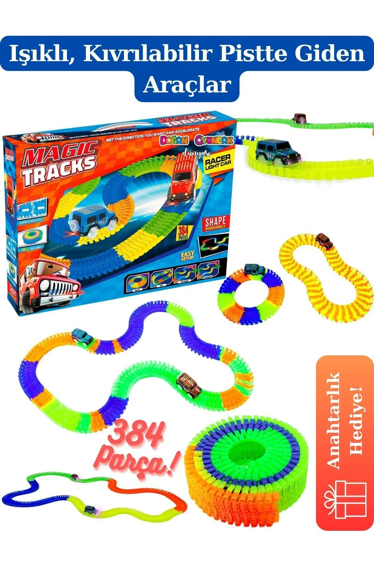 لگو و اسباب بازی های ساخت محور MAGIC TRUCKS 384 PIECE RAIL VEHICLE TOY TRAIN COLORFUL ست مسیر از ترکیه DODBY
