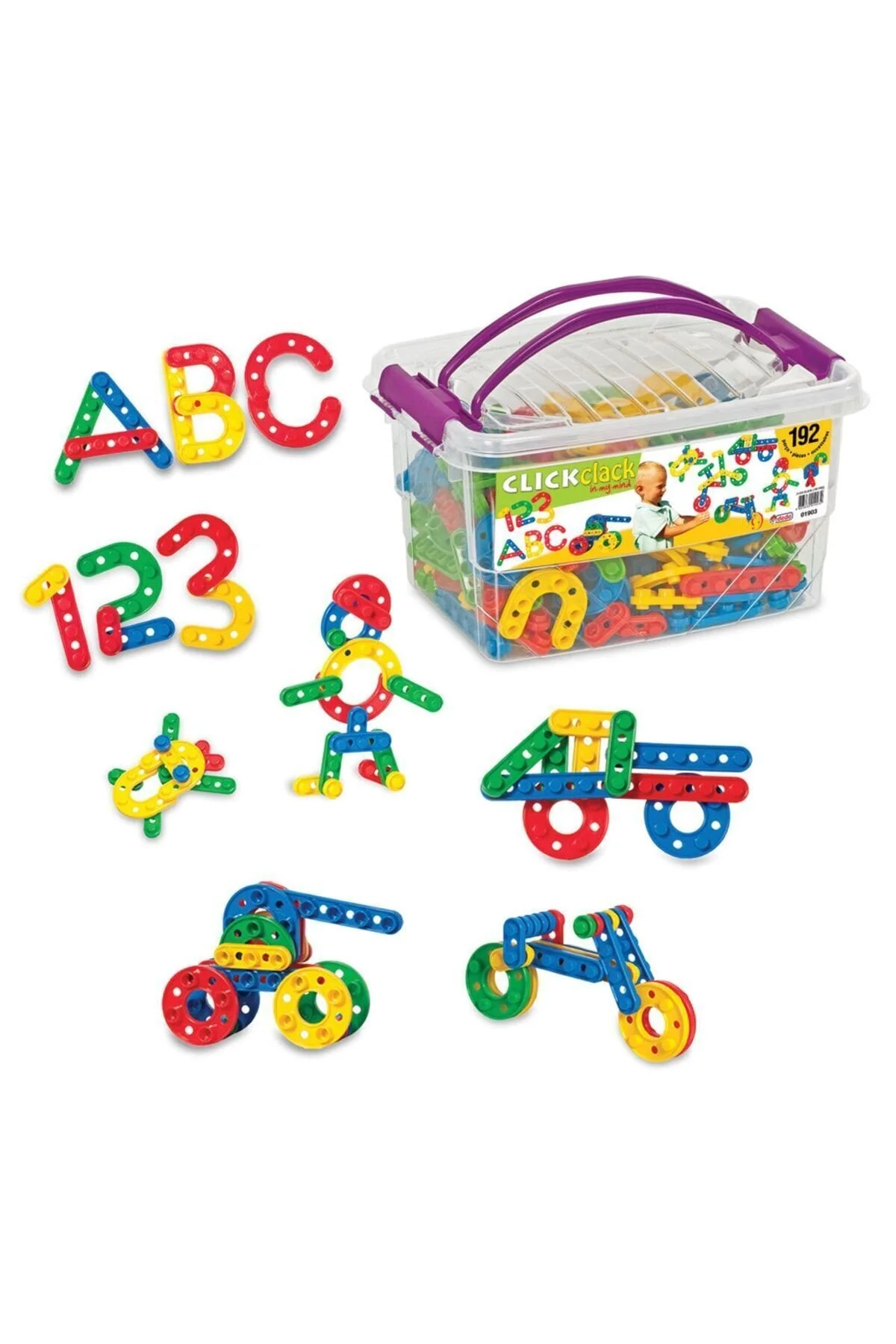 لگو و اسباب بازی های ساخت محور CLICK CLACK PUZZLE 192 PIECES CLICKCLACK LEGO TOYS BUILDING SHAPED از ترکیه Doğan Oyuncak Dünyası