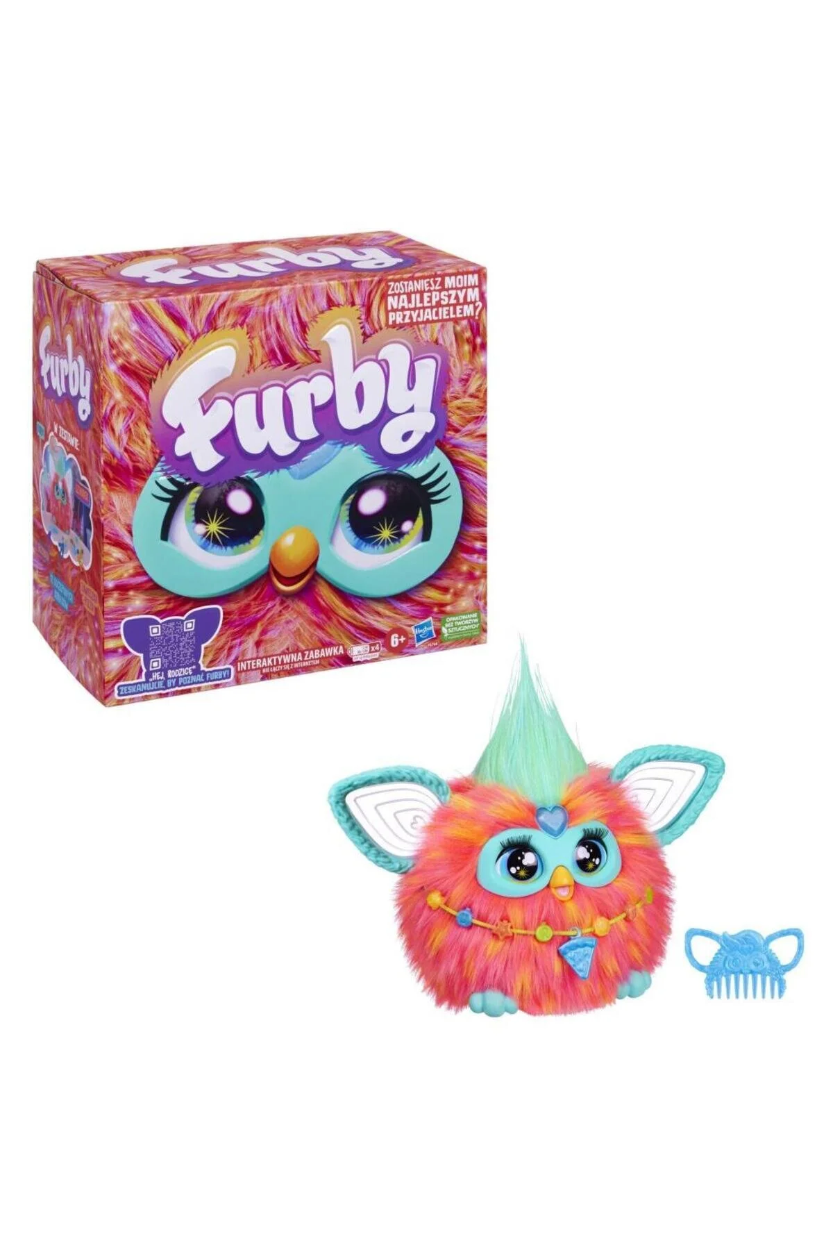 اسباب بازی های پشمی F6744 FURBY CORAL INTERACTIVE PLUS Hasbro