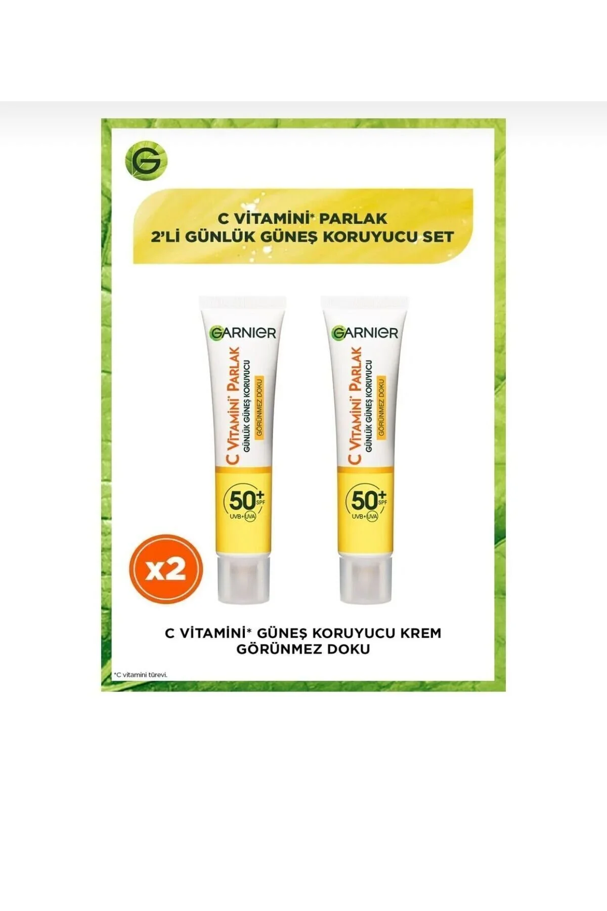 ست کرم ضد آفتاب روشن ویتامین C بافت نامرئی 2 Garnier