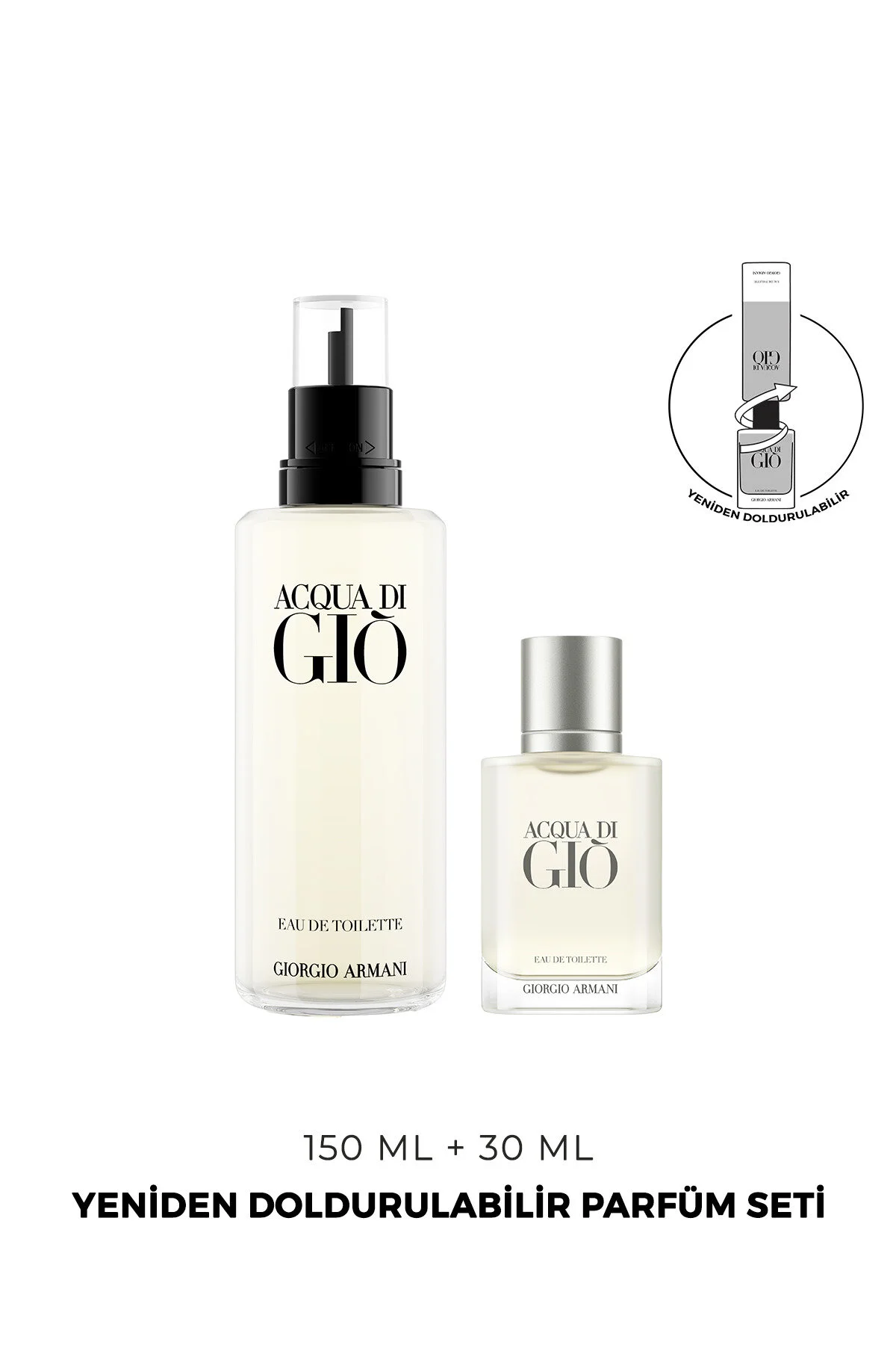 ست عطر مردانه DI GIO ادوتویلت 30 میل و 150 را می توان با مجموعه پر کرد جورجیو آرمانی Giorgio Armani