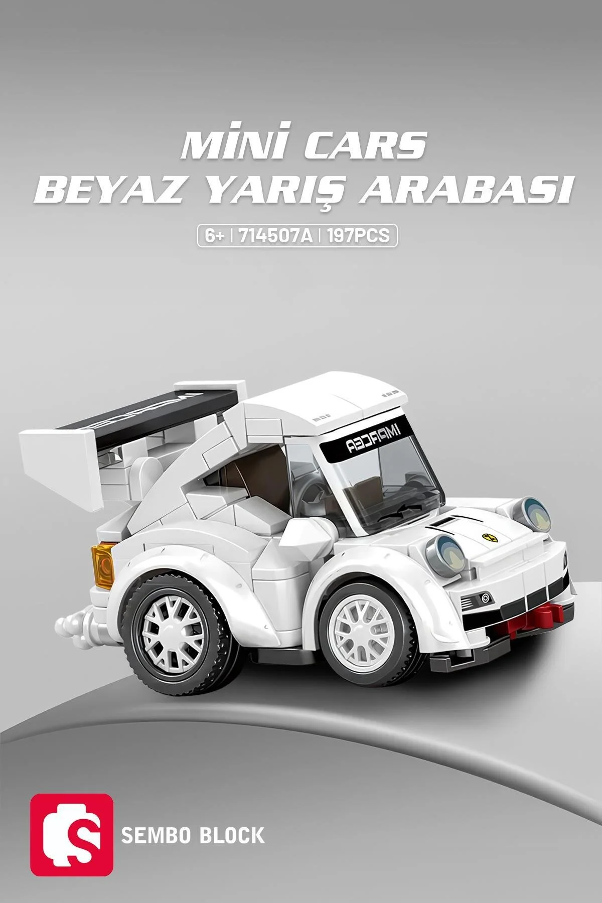لگو و اسباب بازی های ساخت محور MINI CARS WHITE RACING بلوک ساختمانی 197 PIECES سازگار با LEGO 714507A از ترکیه Sembo Block