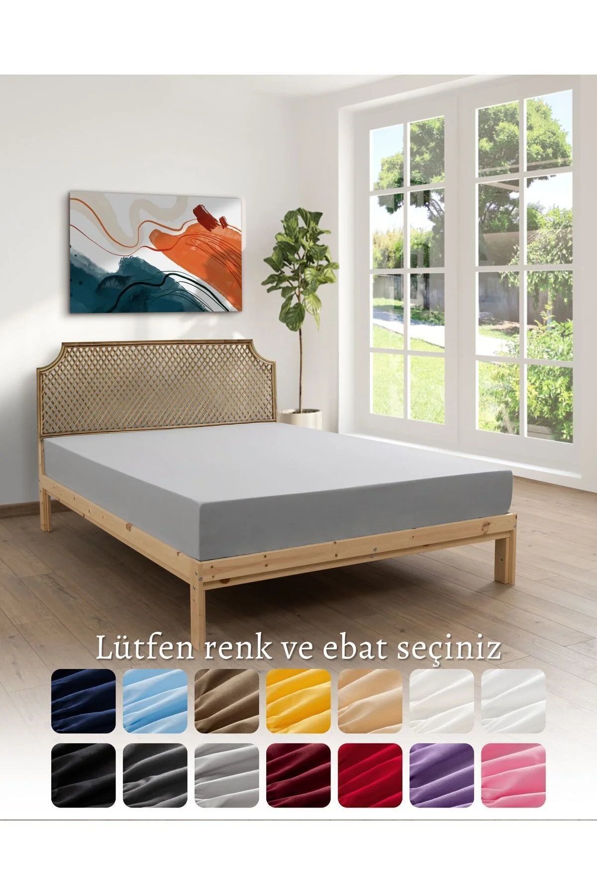 ست ملحفه دو نفره رنگ خاکستری 100 ٪ پارچه پنبه ای شانه تک شرقی دروغ 7 اندازه مختلف MODELHOME