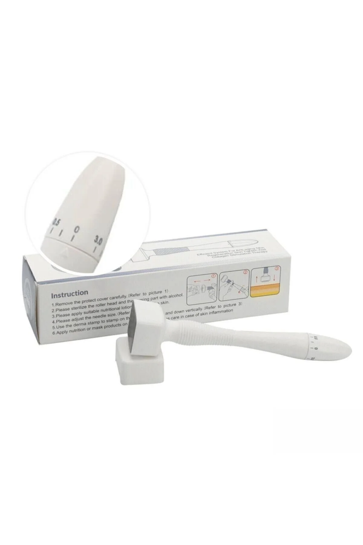 درمارولر DERMA MICRO STAMP طول سوزن قابل تنظیم بین 0.20MM تا 3.00MM 140 کاربردهای استمپ درما DERMA SYSTEM
