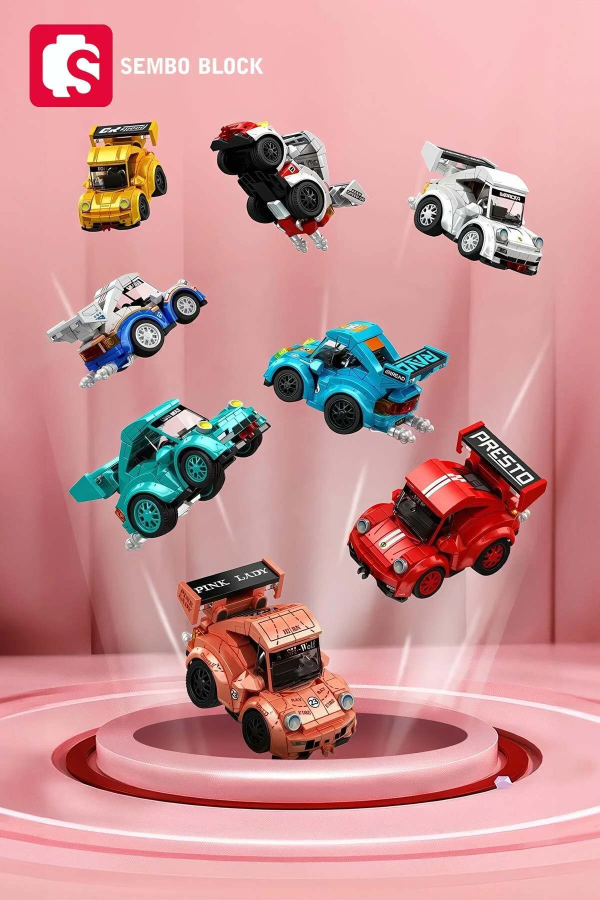 لگو و اسباب بازی های ساخت محور MINI CARS WHITE RACING بلوک ساختمانی 197 PIECES سازگار با LEGO 714507A از ترکیه Sembo Block
