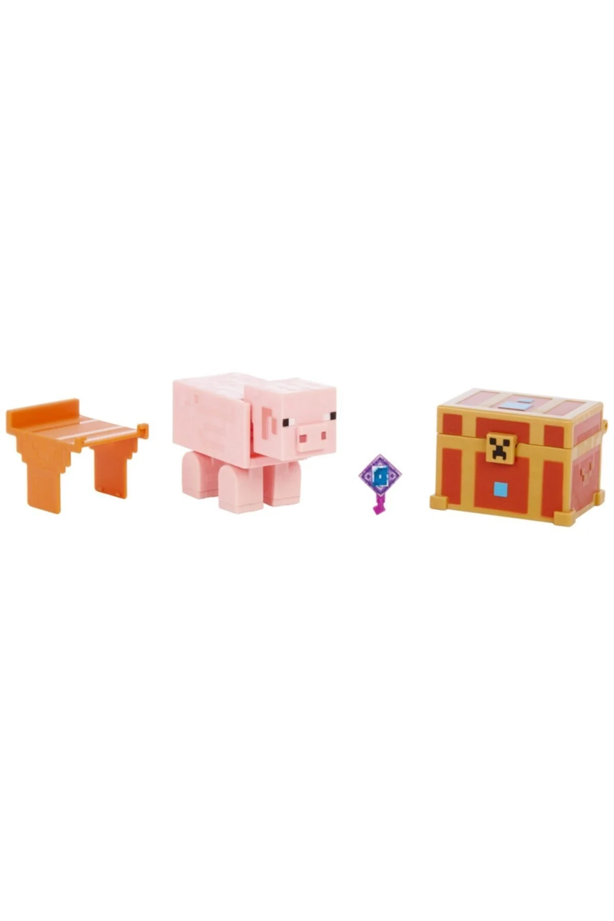 اسباب بازی های فیگور شخصیت فیگورهای سیاه چال با لوازم جانبی PIGGYBANK Minecraft