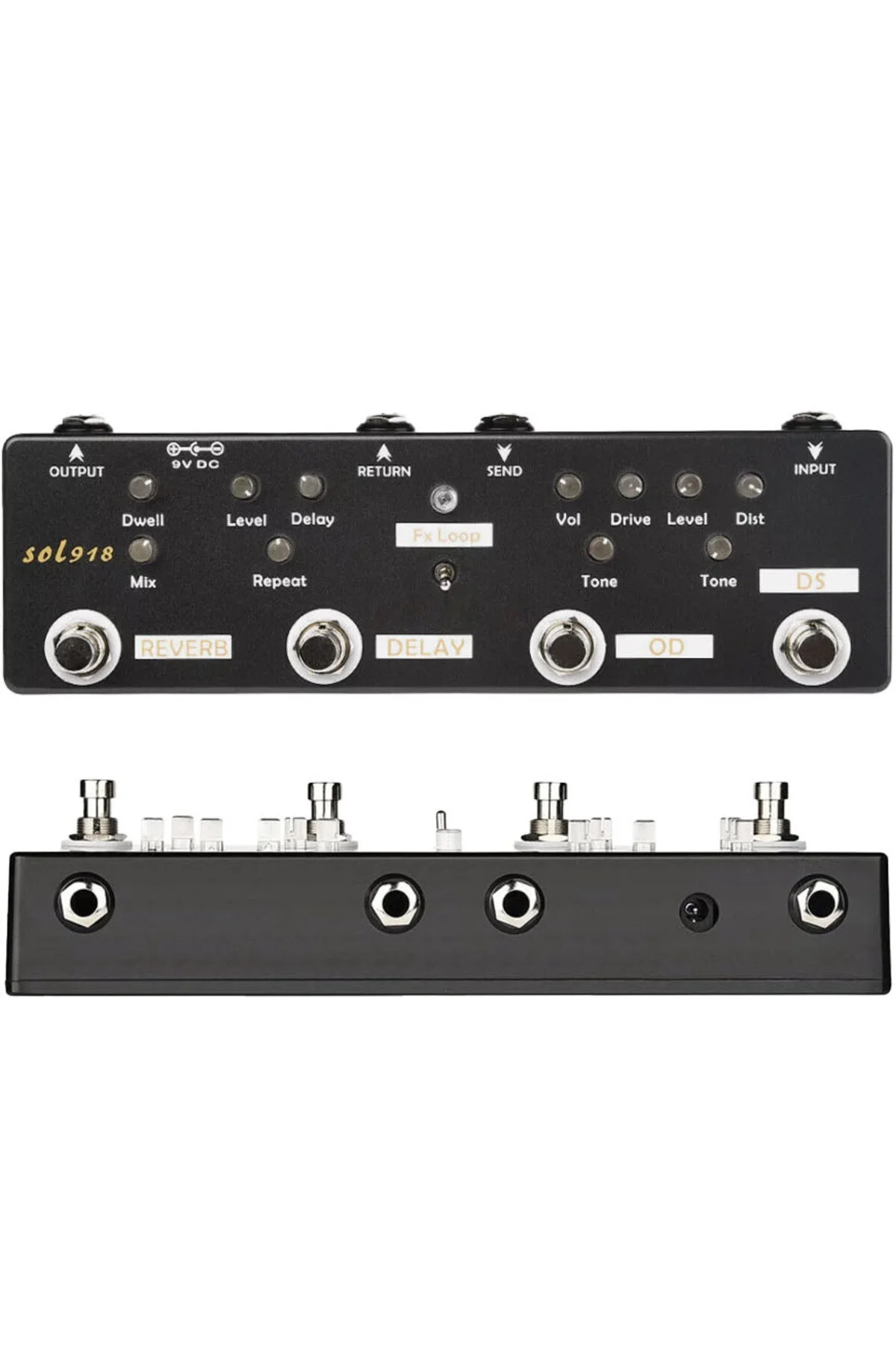 افکت QUADRAFX SL 918 PEDAL GUITAR ANALOG REVERB DELAY FX LOOP OVERDRIVE و اعوجاج Midex