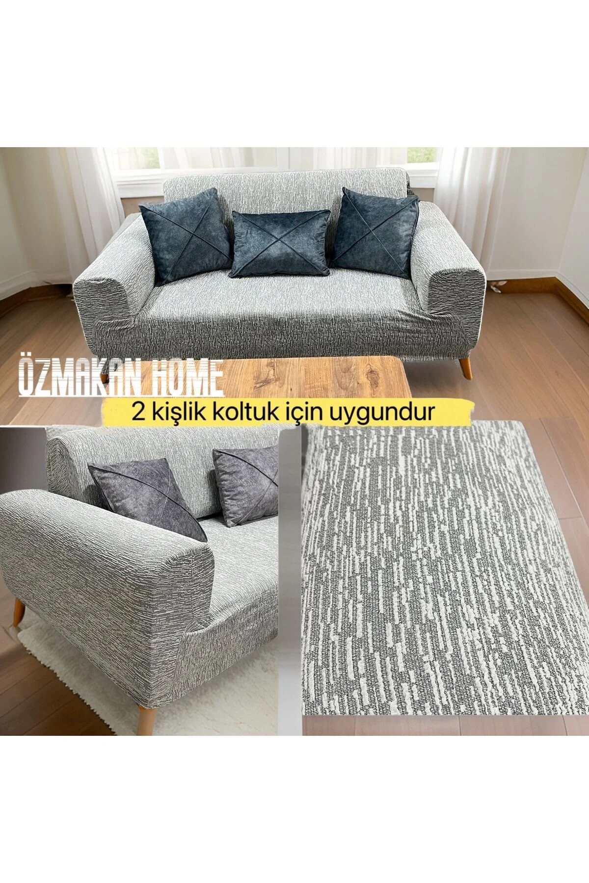 روکش مبل 2 پوشش صندلی با اندازه متوسط ​​ 1 قطعه لاستیک قابل شستشو ÖZMAKAN