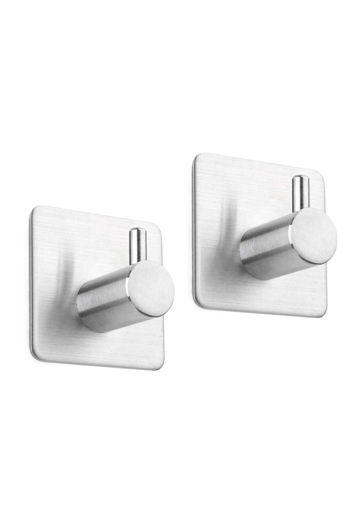 گیره حمام چسب استیل 2 تکه آویز قفسه حوله مونتاژ فوری آسان بدون پیچ! DELTAHOME - DELTAHOME - گیره حمام