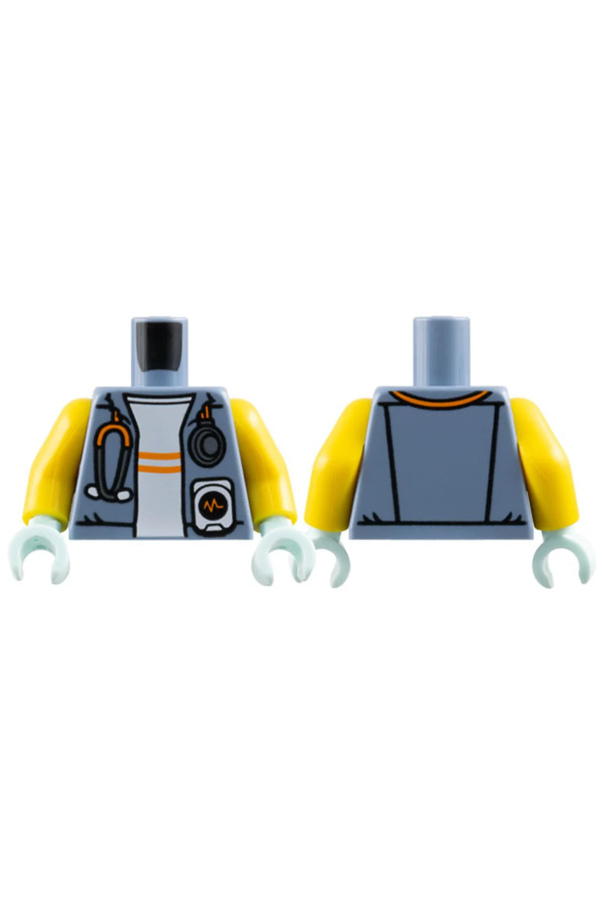 لگو MOC MIC MINIFIGURE BODY TORSO JACKET STETESCOPY DOCTOR اورجینال LEGO