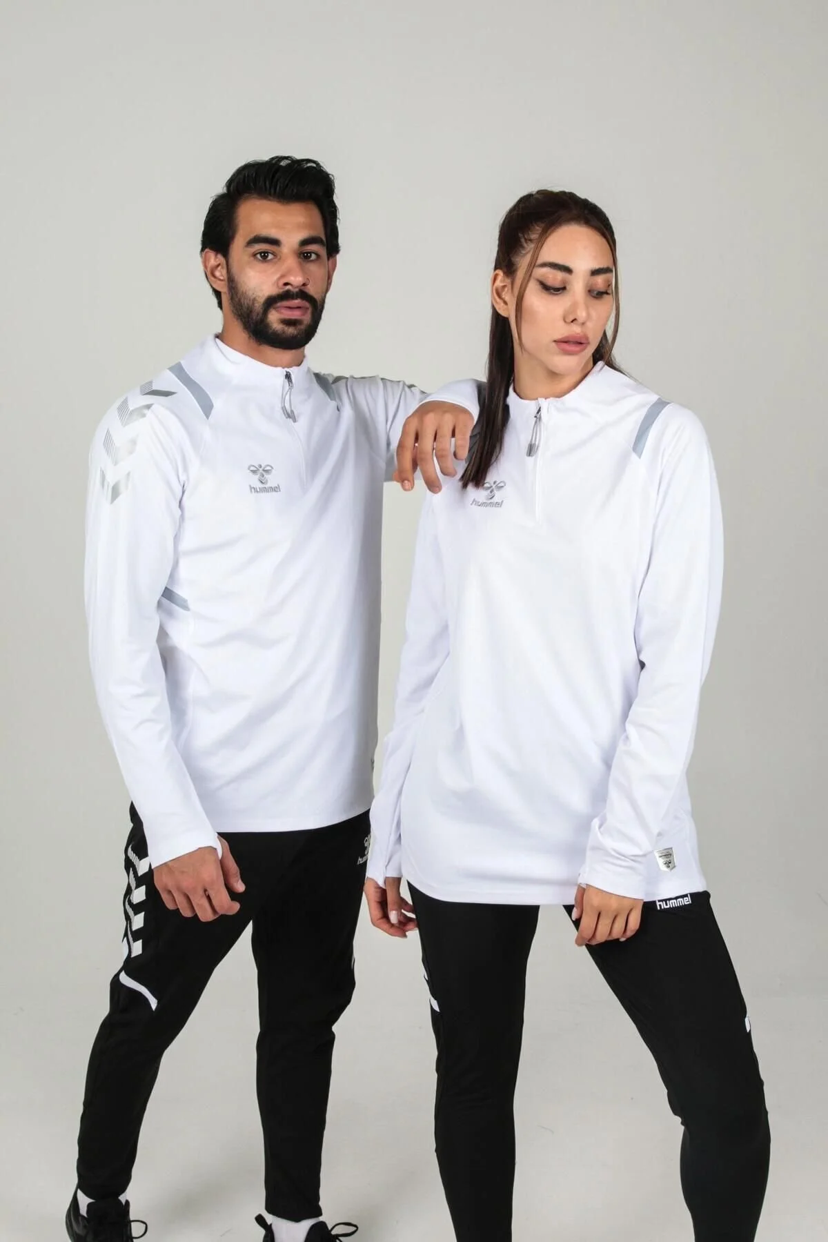 ست گرمکن ورزشی سفید مردانه و زنانه سرویس مربی رویایی بالاتر از هومل hummel