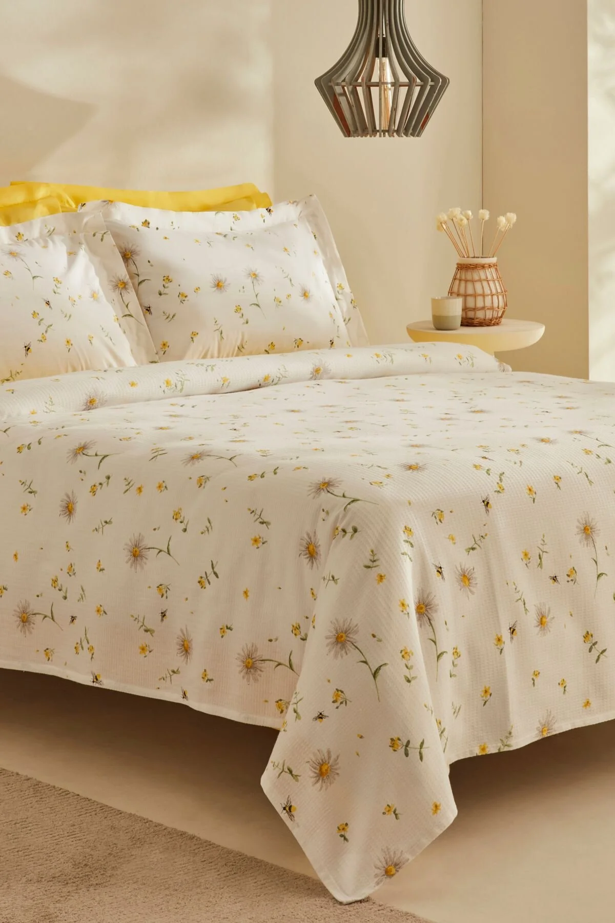 پیکه دو نفره و ست زرد EMMA 100 ٪ پنبه دوتایی Karaca Home